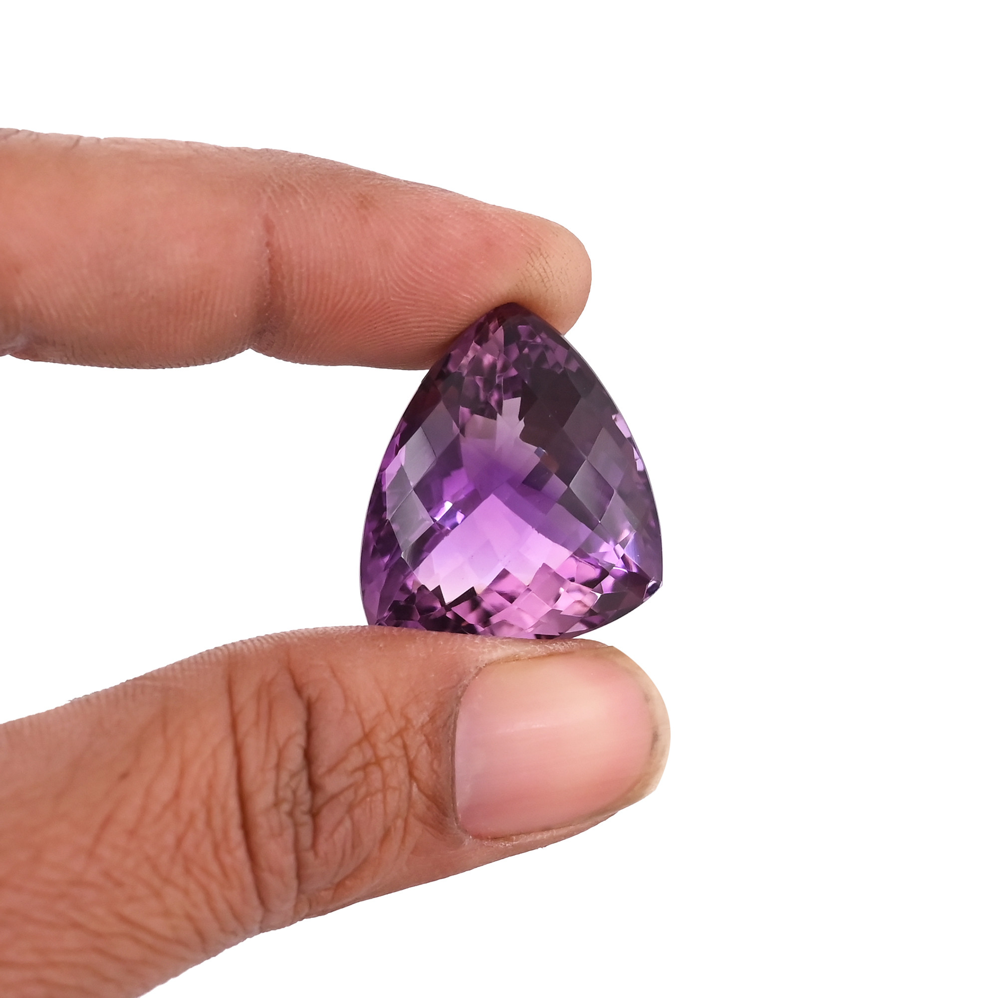 100 Natural Purple Amethyst Faceted Custom Making 46 cts 26x22mm Loose Gemstones Factory Wholesale Price for Jewelry Making