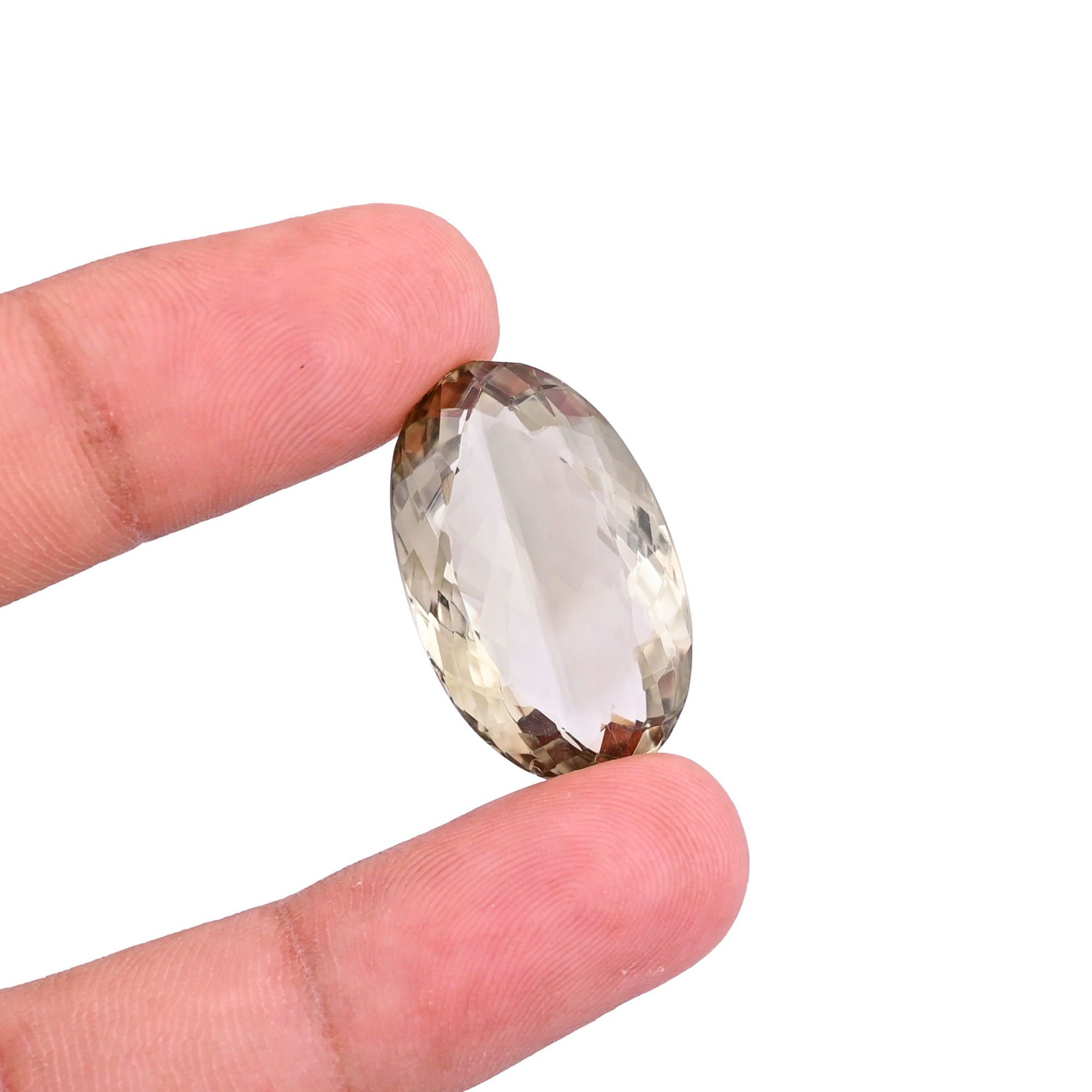 Natural Green Amethyst 28X16MM Oval Natural Cut 24Cts 1Piece Gemstone For Making Jewelry