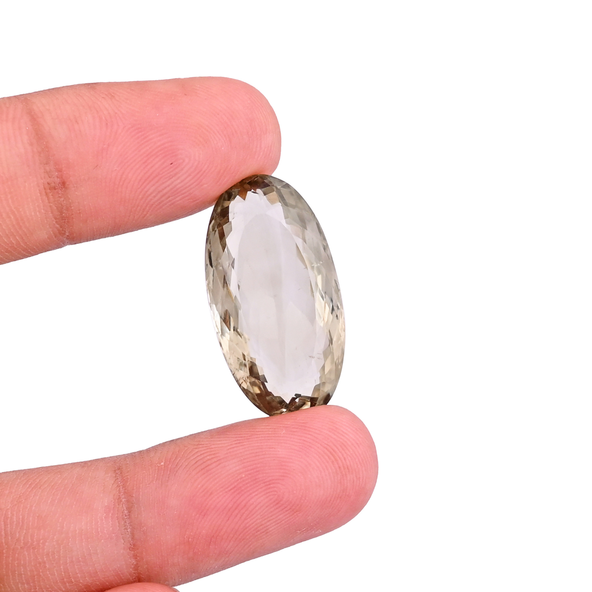 Natural Green Amethyst 27X14MM Oval Checker Cut 2205Cts 1Piece Gemstone For Making Jewelry