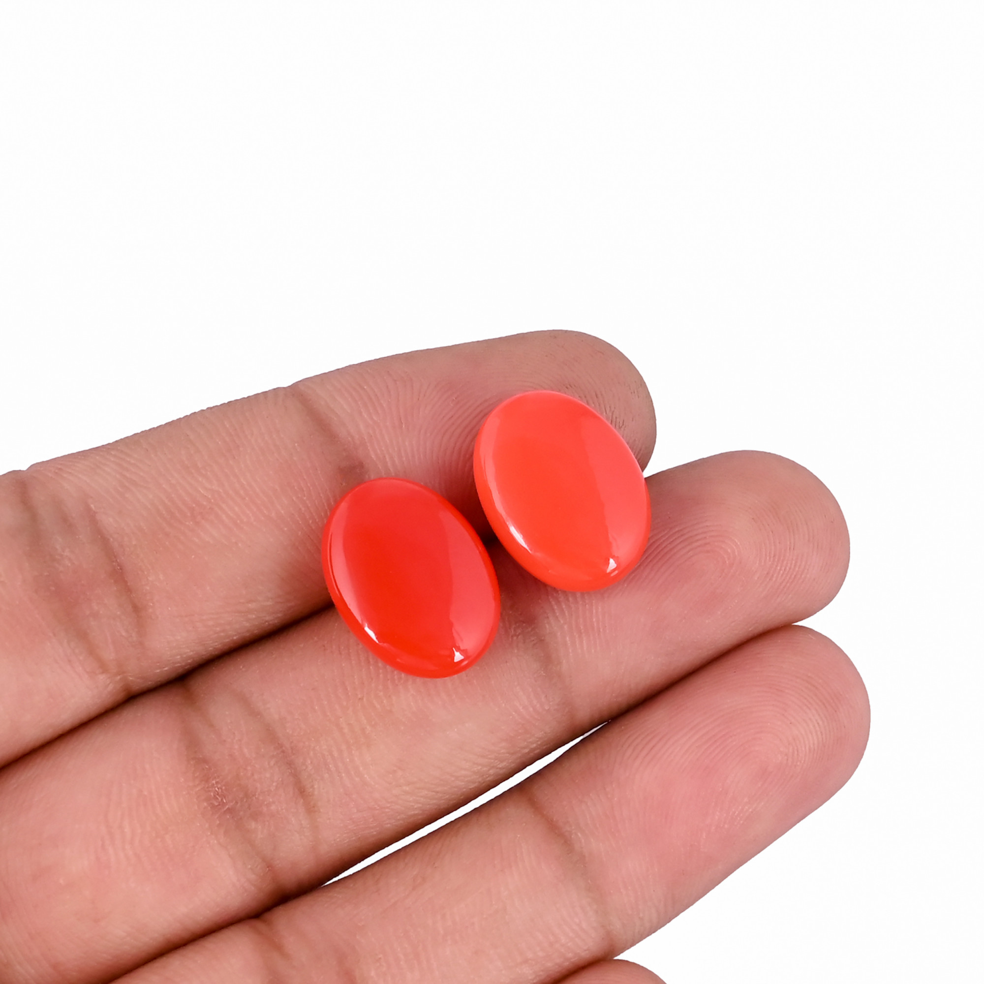 Orange Jade Loose Oval Cabochon Gemstone Wholesale Lot Stone For Jewelry Making Stone Ring