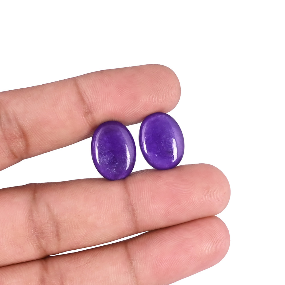 Image of Purple Amethyst Oval Cabochon Wholesale Lot Loose Gemstone For Jewelry Making Earrings