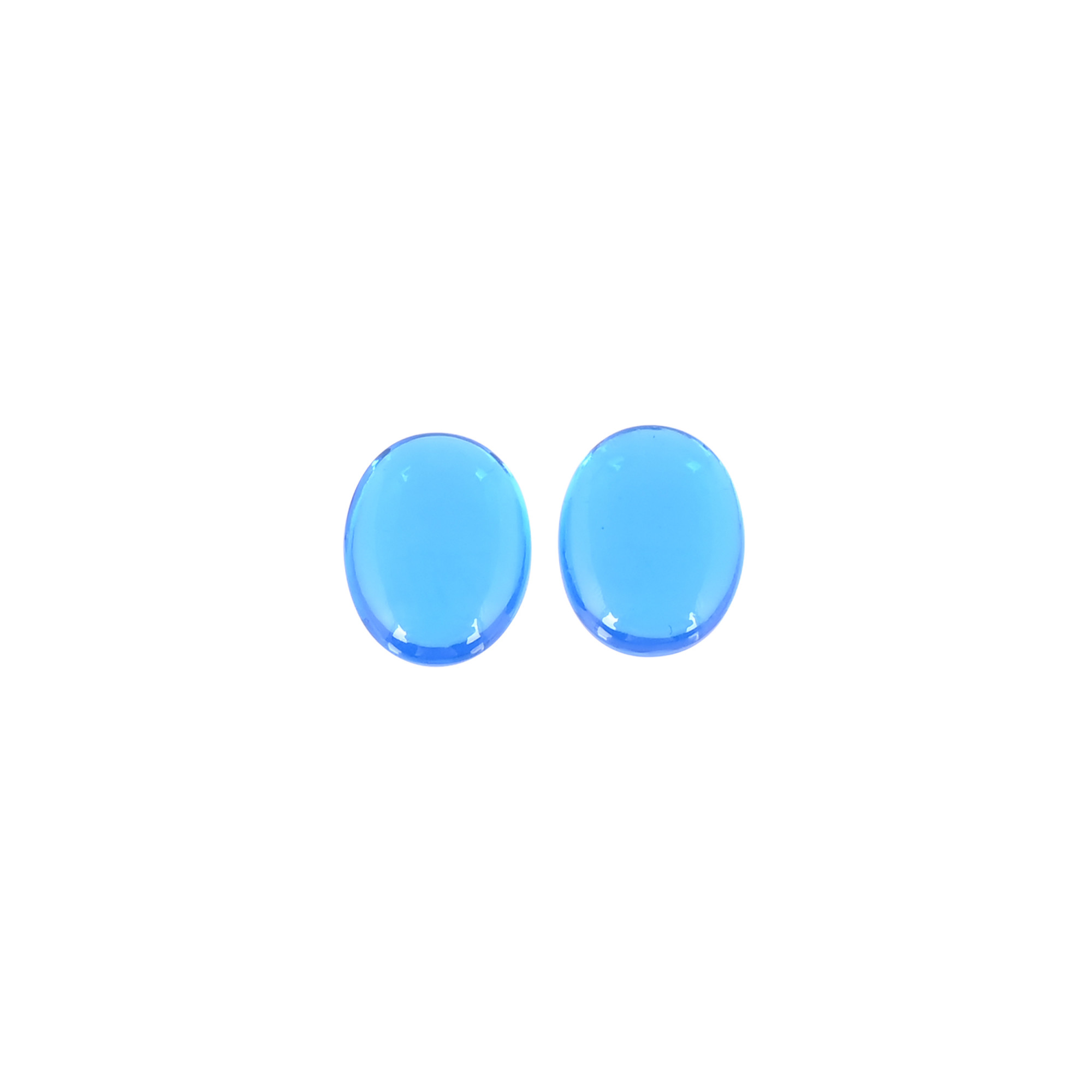 Sparkling Sky Blue Topaz Hydro Quartz Smooth 16x12mm Oval Cabochon Loose Gemstone Jewelry Making Dangle Earring