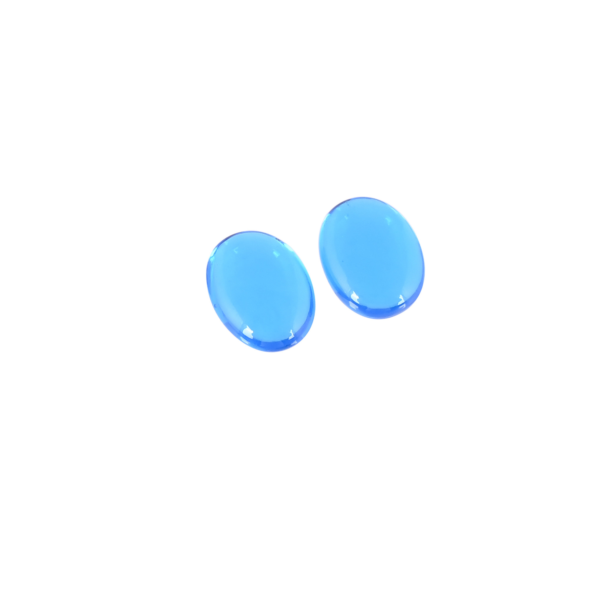 Sparkling Sky Blue Topaz Hydro Quartz Smooth 16x12mm Oval Cabochon Loose Gemstone Jewelry Making Dangle Earring