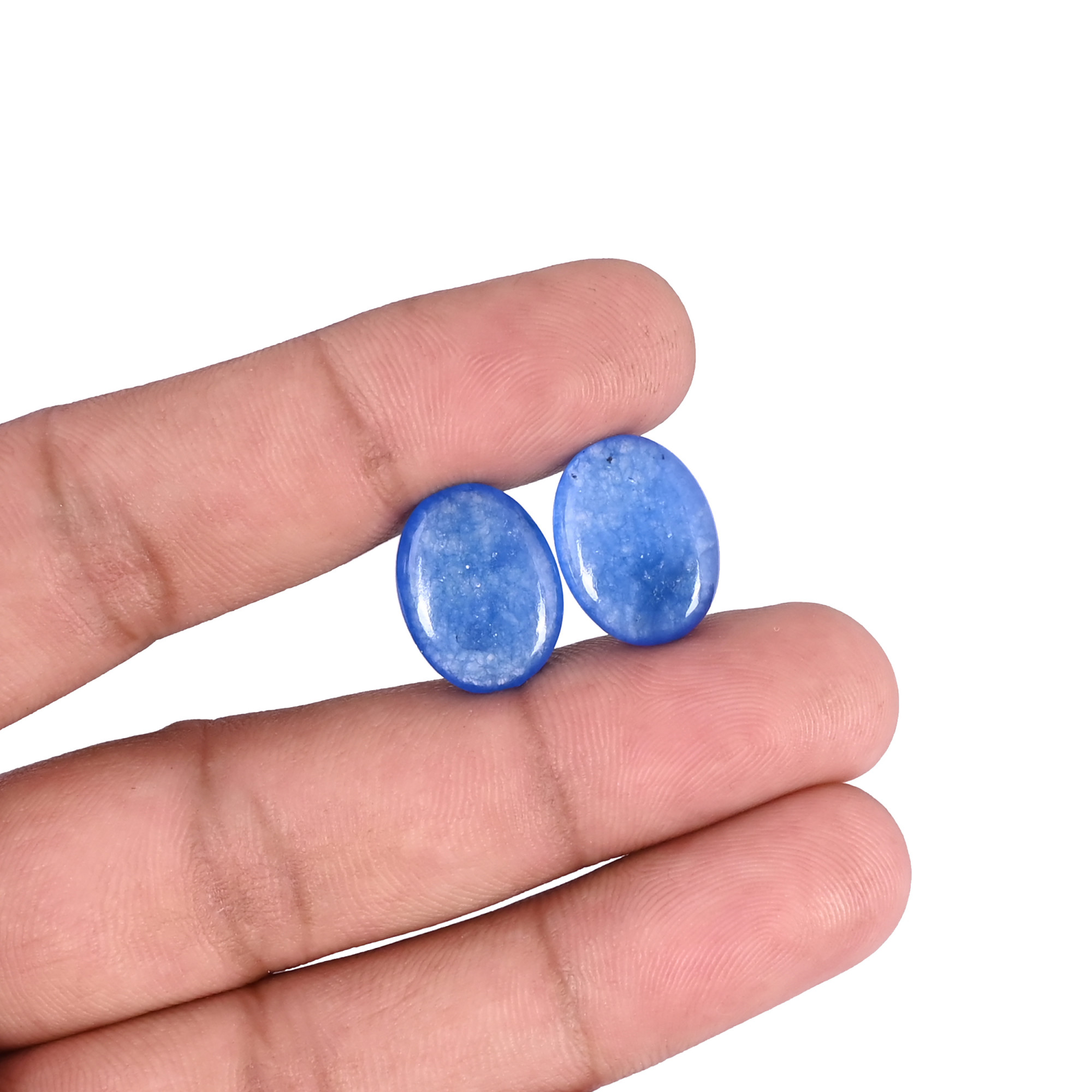 Blue Jade Oval Cabochon Wholesale Lot Loose Gemstone For Jewelry Making Earrings