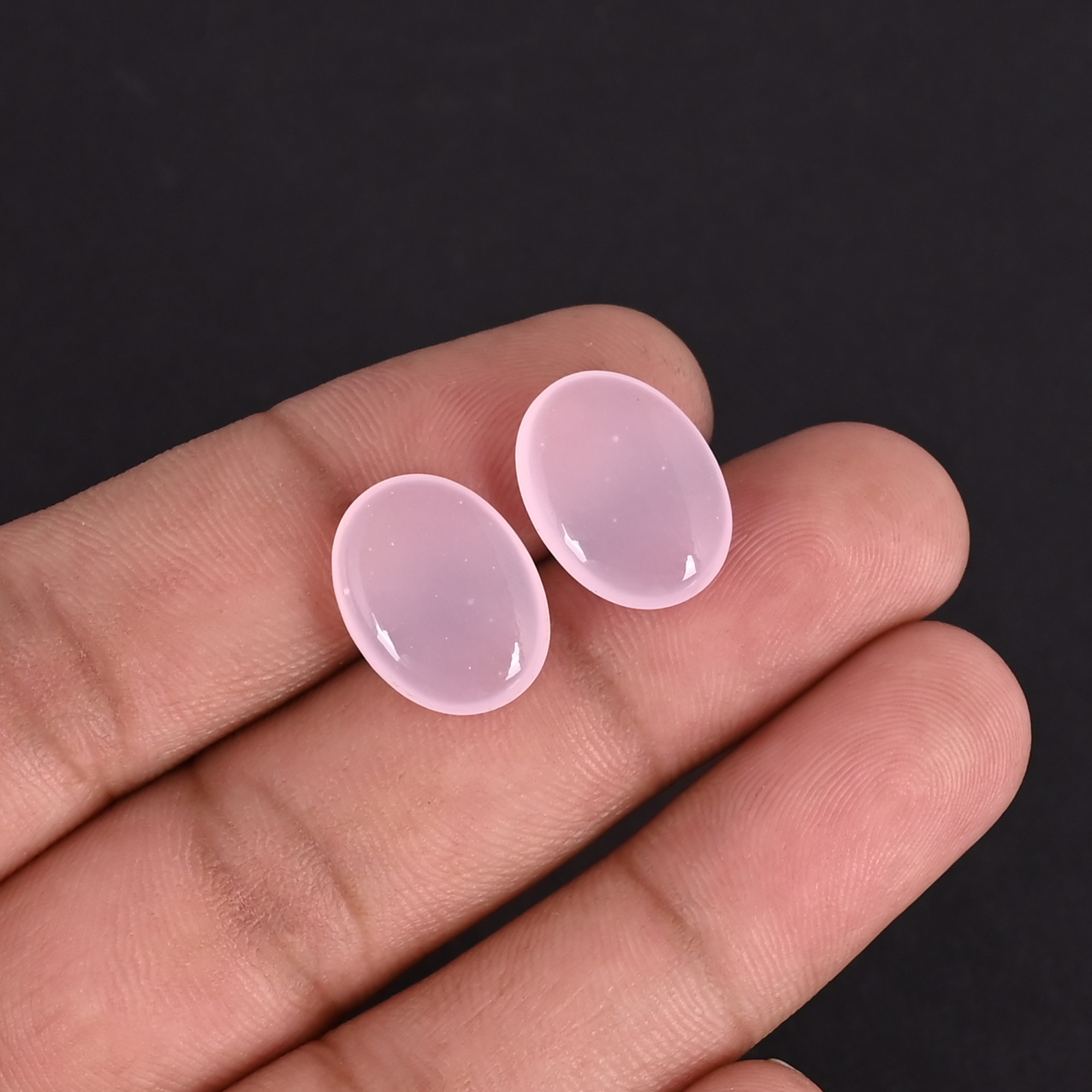 Wholesale Lot Rose Chalcedony For Jewelry Making Ring Earring Loose Oval Gemstone Lot Stone