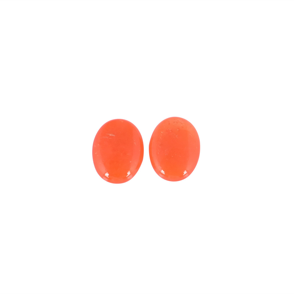 Image of Orange Jade Oval Cabochon Wholesale Lot Loose Gemstone For Jewelry Making Earrings