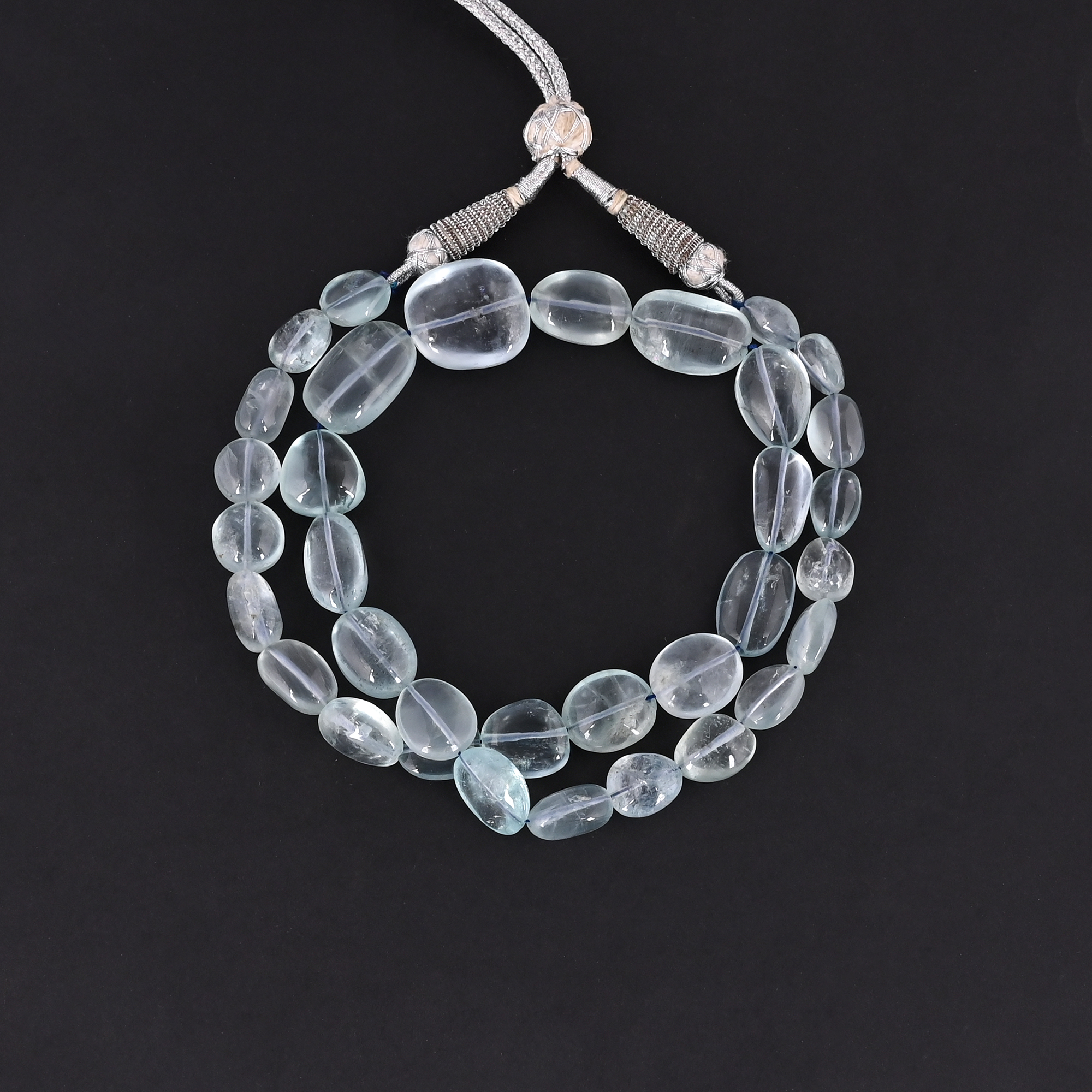 Natural Aquamarine Beaded Necklace Handmade Genuine Gemstone Necklace Wholesale Fashion Jewelry for Women