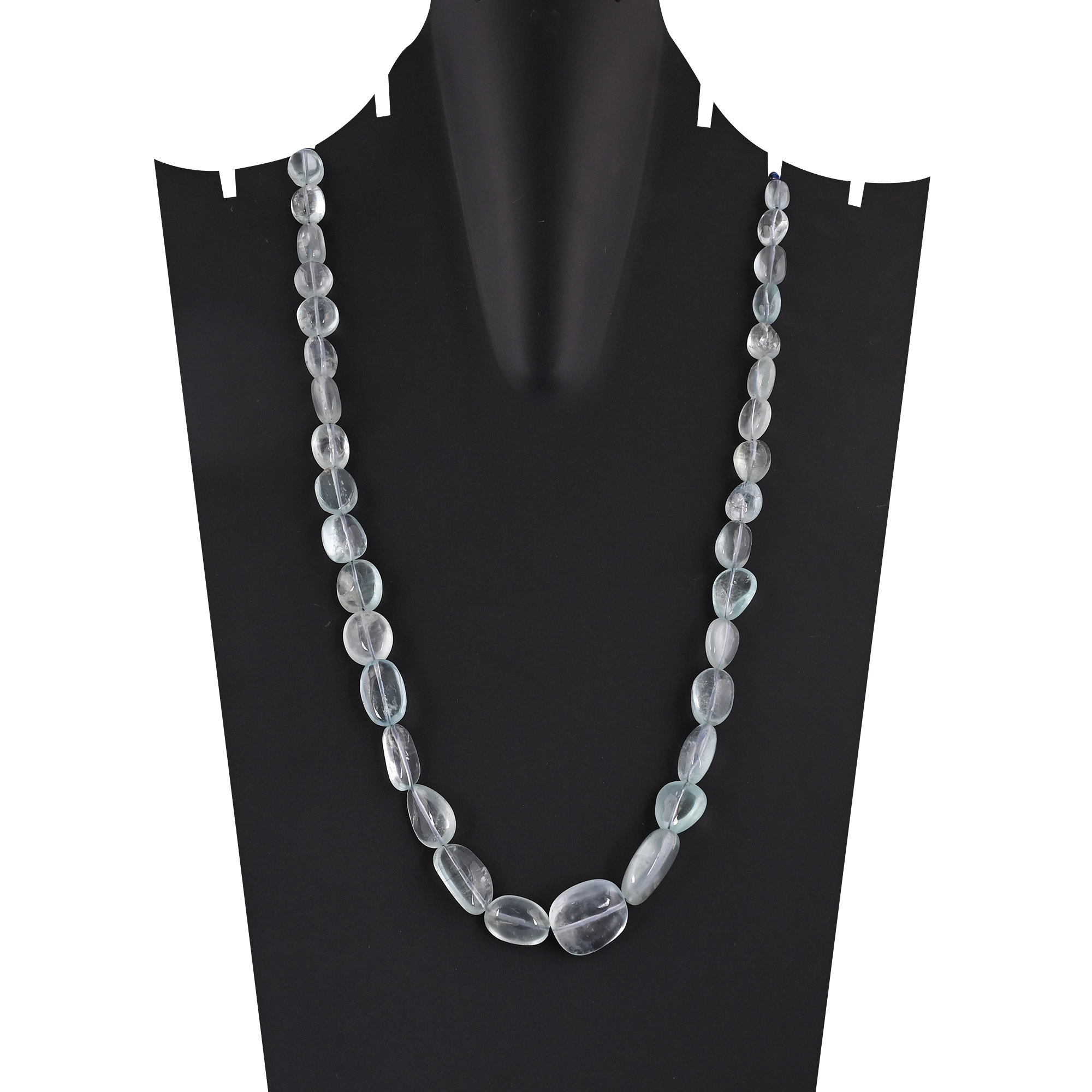 Natural Aquamarine Beaded Necklace Handmade Genuine Gemstone Necklace Wholesale Fashion Jewelry for Women