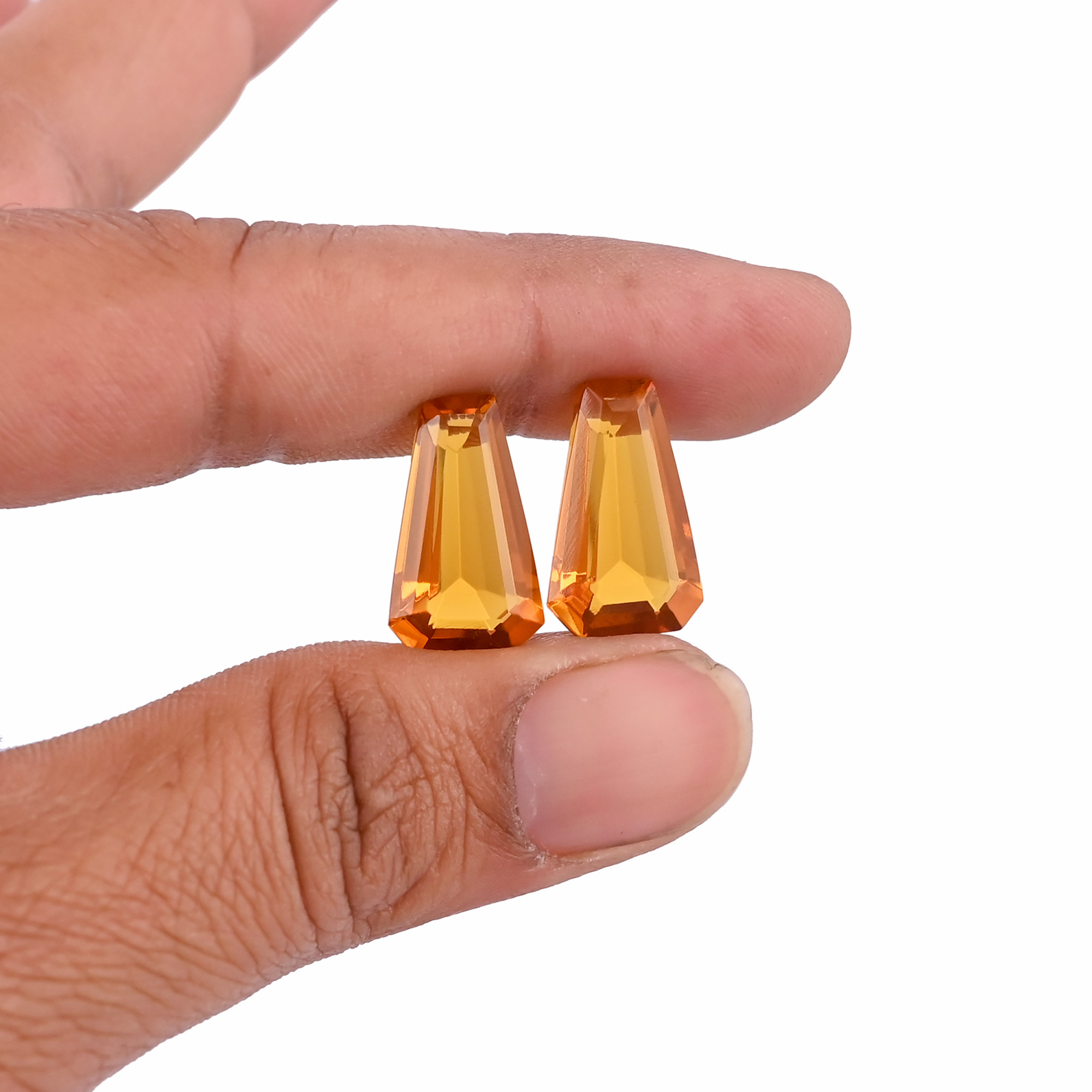 Citrine Gemstone Coffin Stone For Jewelry Making Earring Loose Gemstone Handcrafted Stones Wholesale Lot