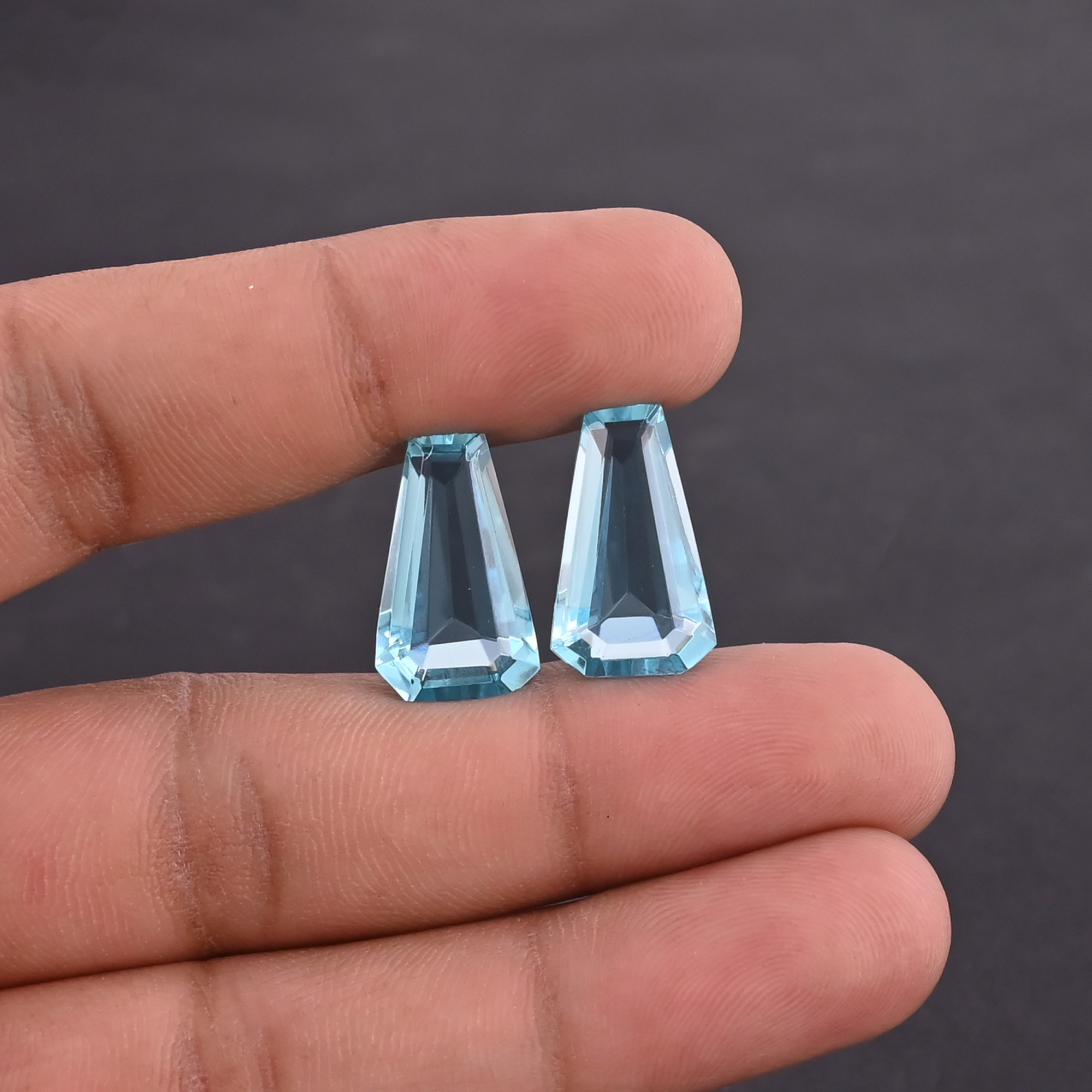 Wholesale Lot Blue Topaz Loose Gemstone Lot coffin Stone For Jewelry Making Ring Earring