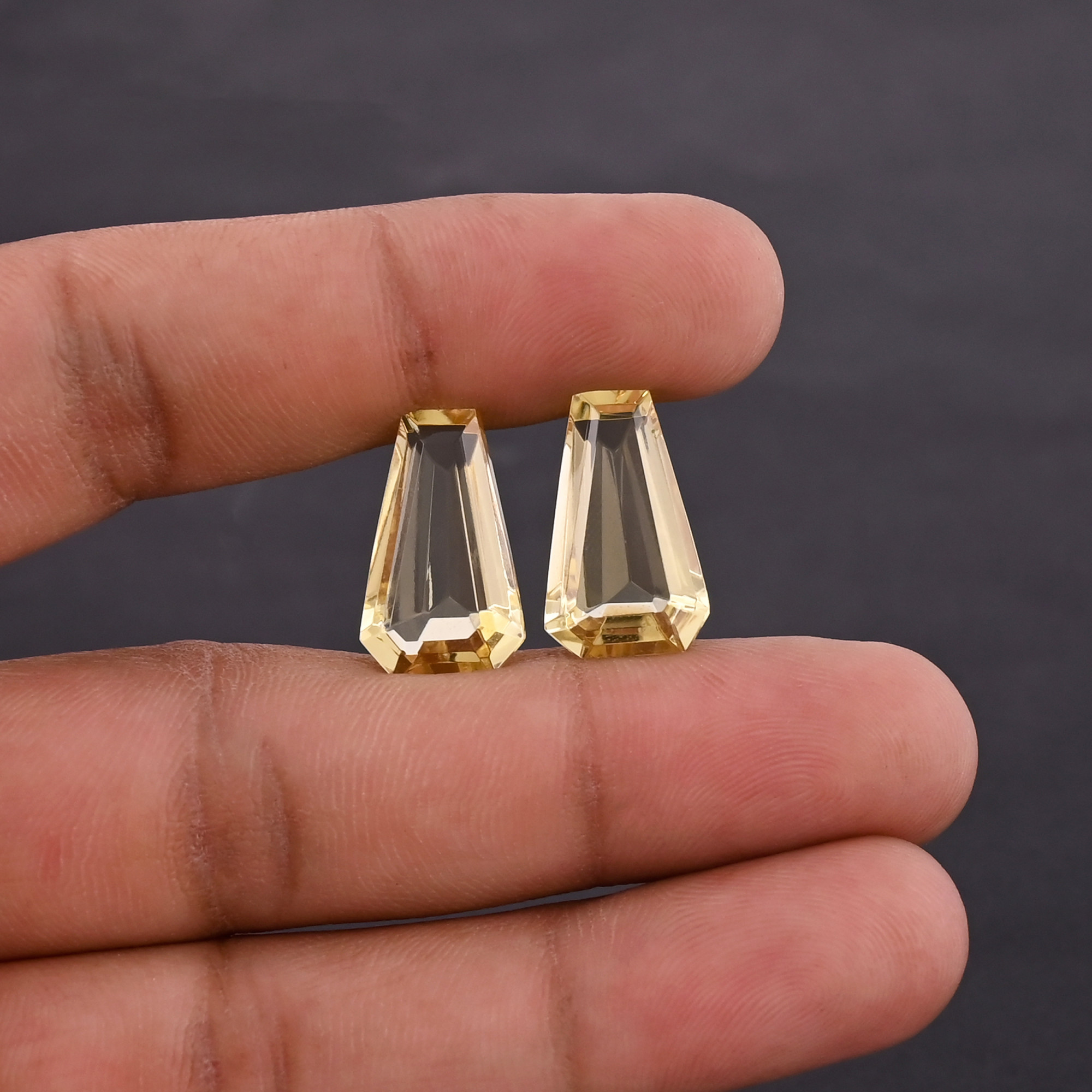 Wholesale Gemstone Lot Lemon Quartz Coffin Shape Gemstone For Jewelry Making Earrings