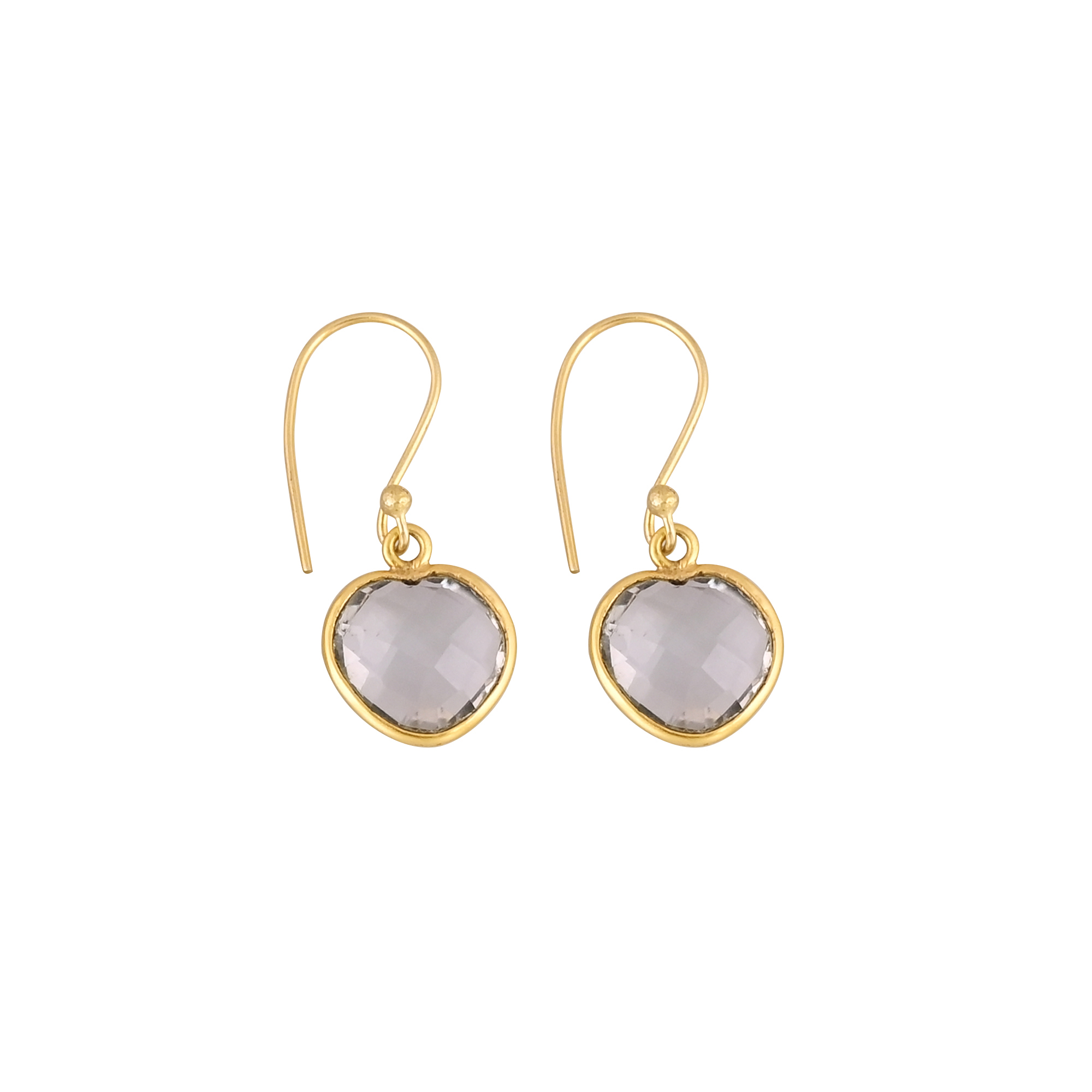 Natural Green Amethyst Dangle 925 Sterling Silver Earrings 26 gram 30 mm Heart Gold Plated Earring for Women  1 Pair