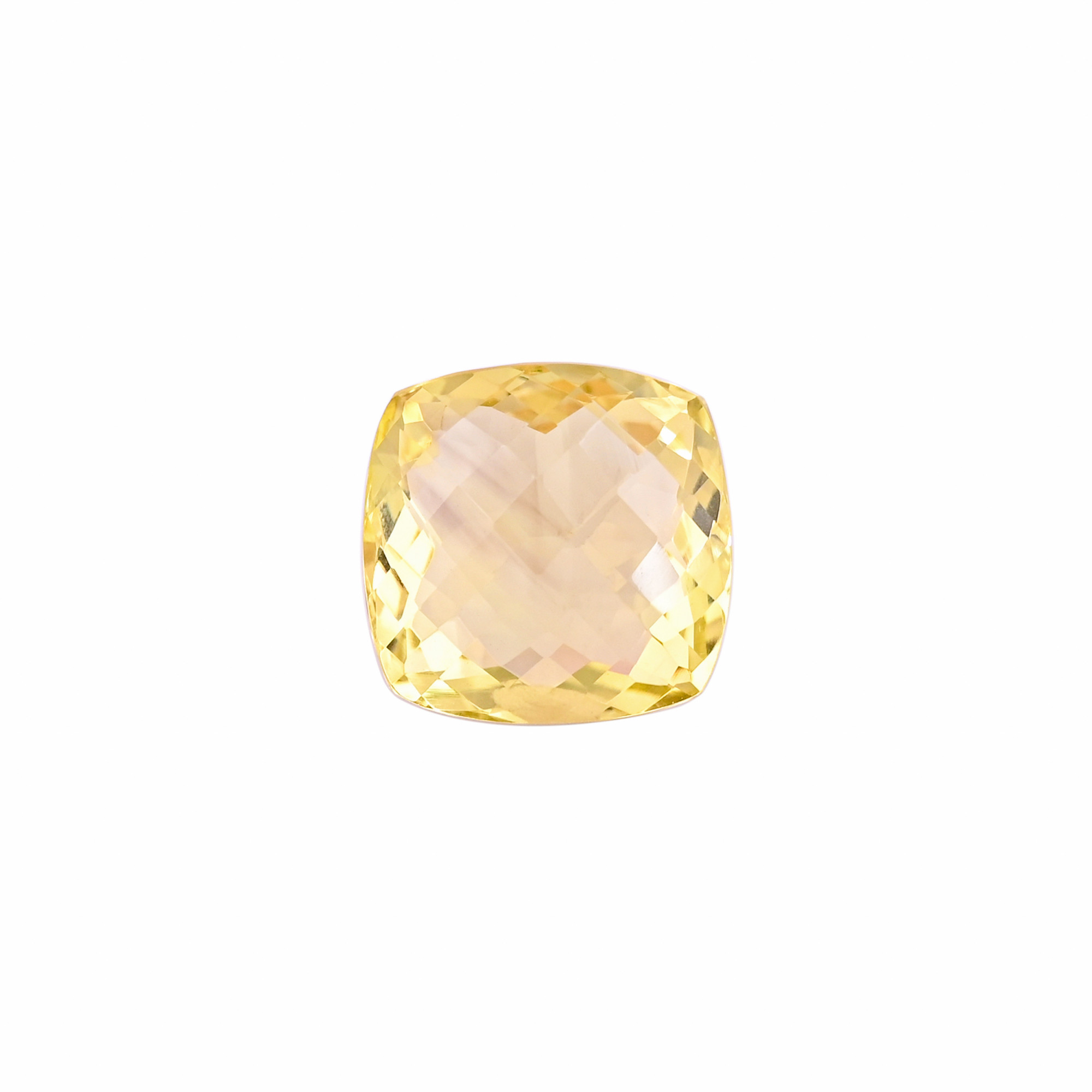 Natural Lemon Quartz 18X18MM Normal Square Checker Cut 32Cts 1Piece Gemstone For Making Jewelry