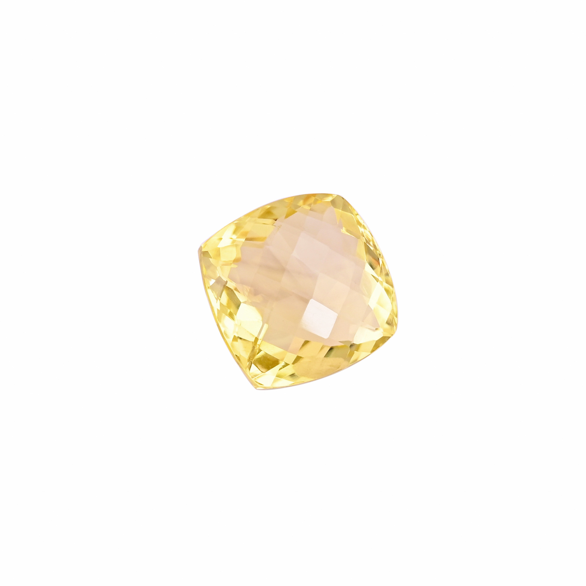 Natural Lemon Quartz 18X18MM Normal Square Checker Cut 32Cts 1Piece Gemstone For Making Jewelry