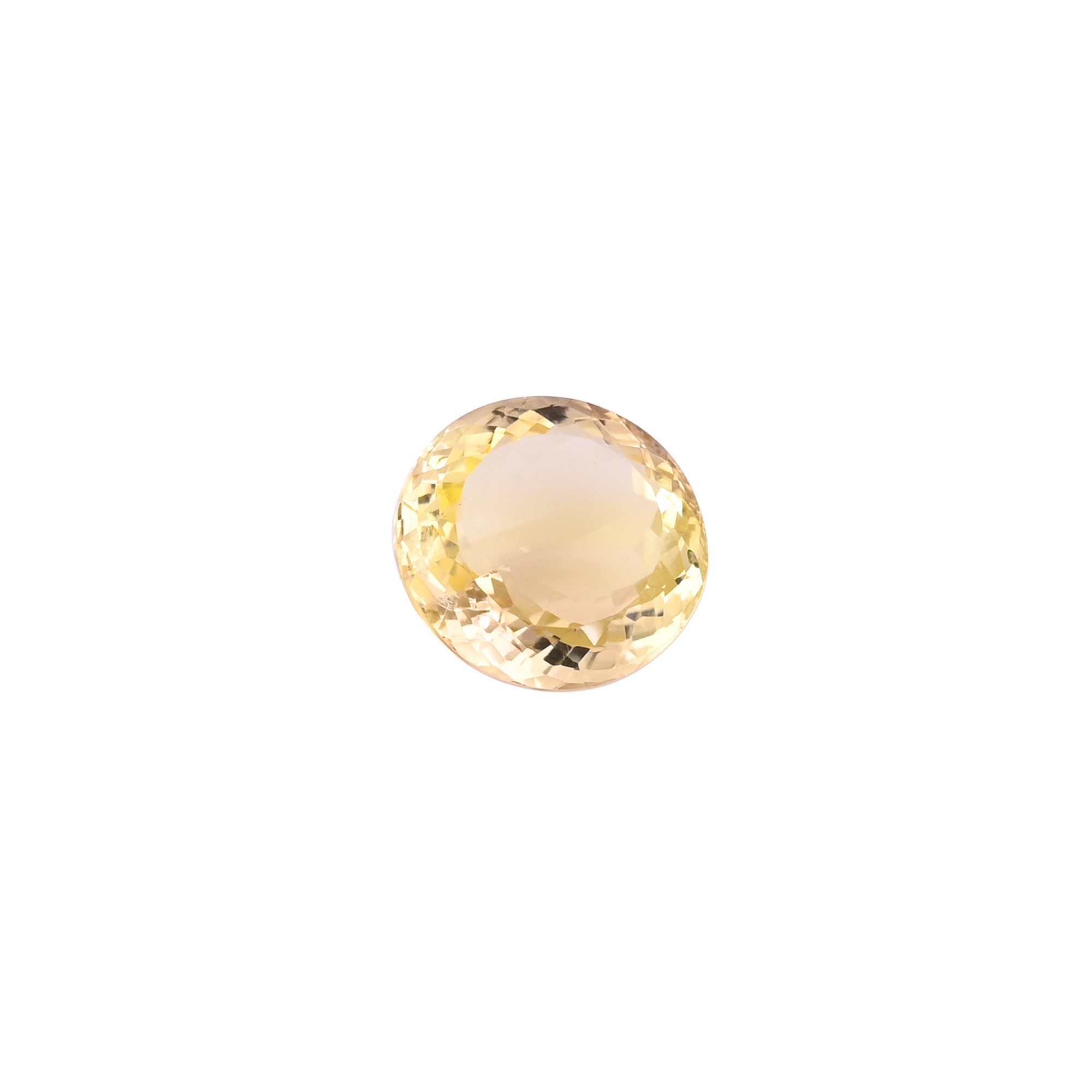 Natural Lemon Quartz 19MM Round Checker Cut 2405Cts 1Piece Gemstone For Making Jewelry
