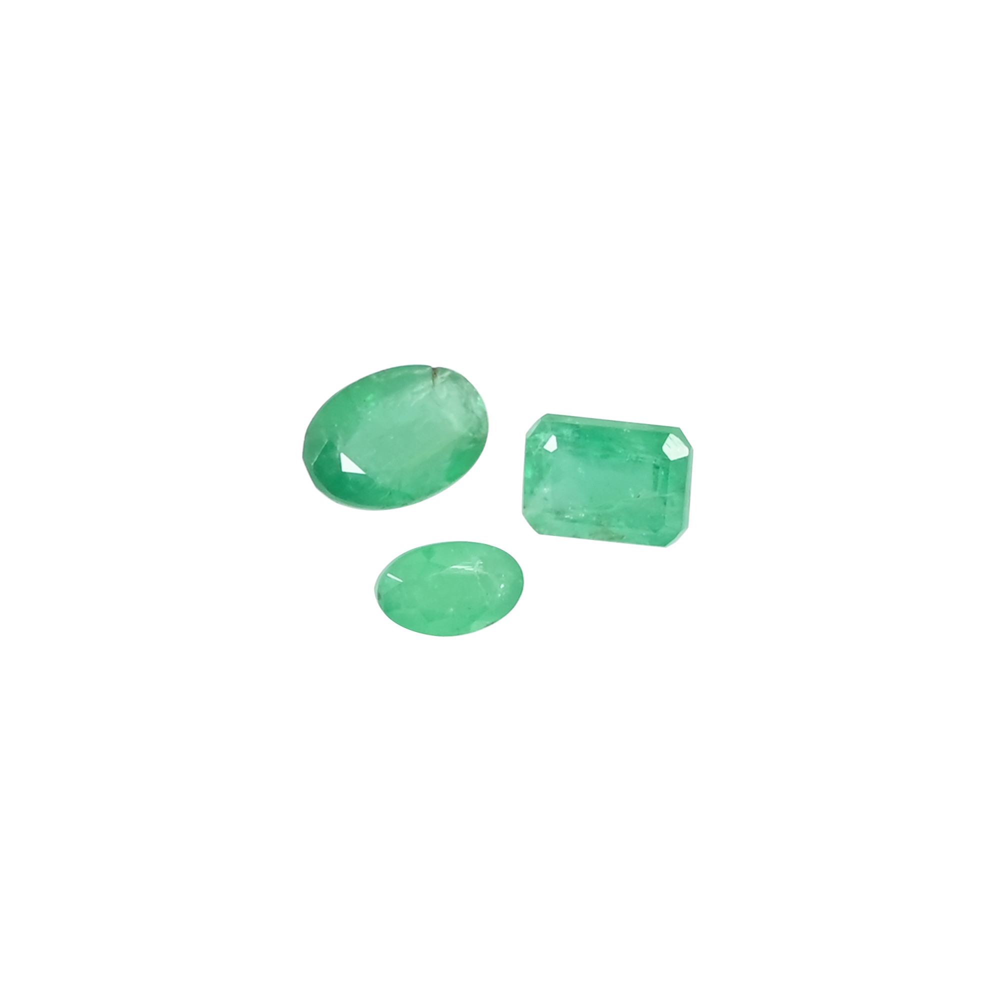 3 Pc Natural Zambia Emerald lot 6x4 mm to 8x6 mm Loose Gemstone 515cts Mix Shape Lot For Jewelry Making Stone