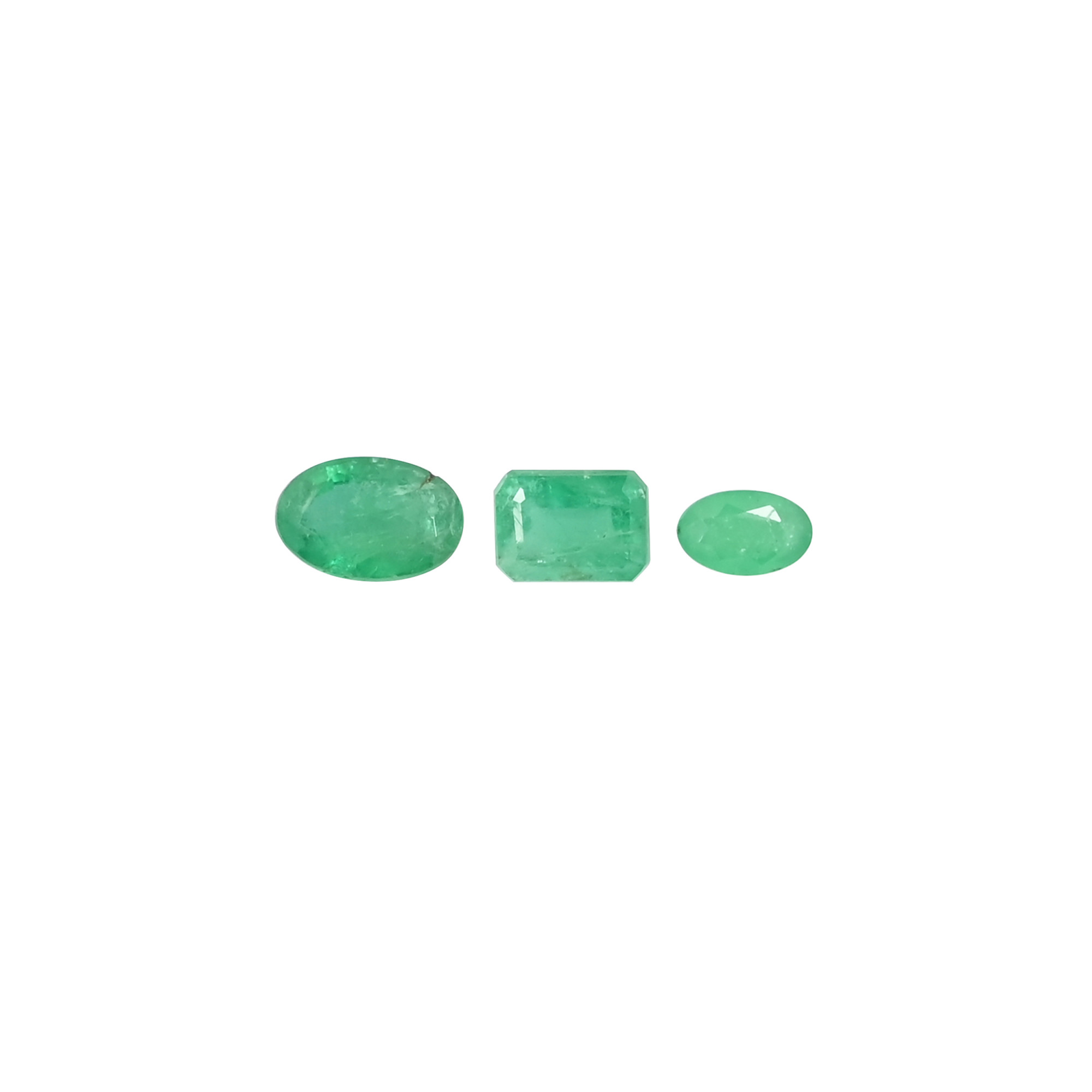 3 Pc Natural Zambia Emerald lot 6x4 mm to 8x6 mm Loose Gemstone 515cts Mix Shape Lot For Jewelry Making Stone