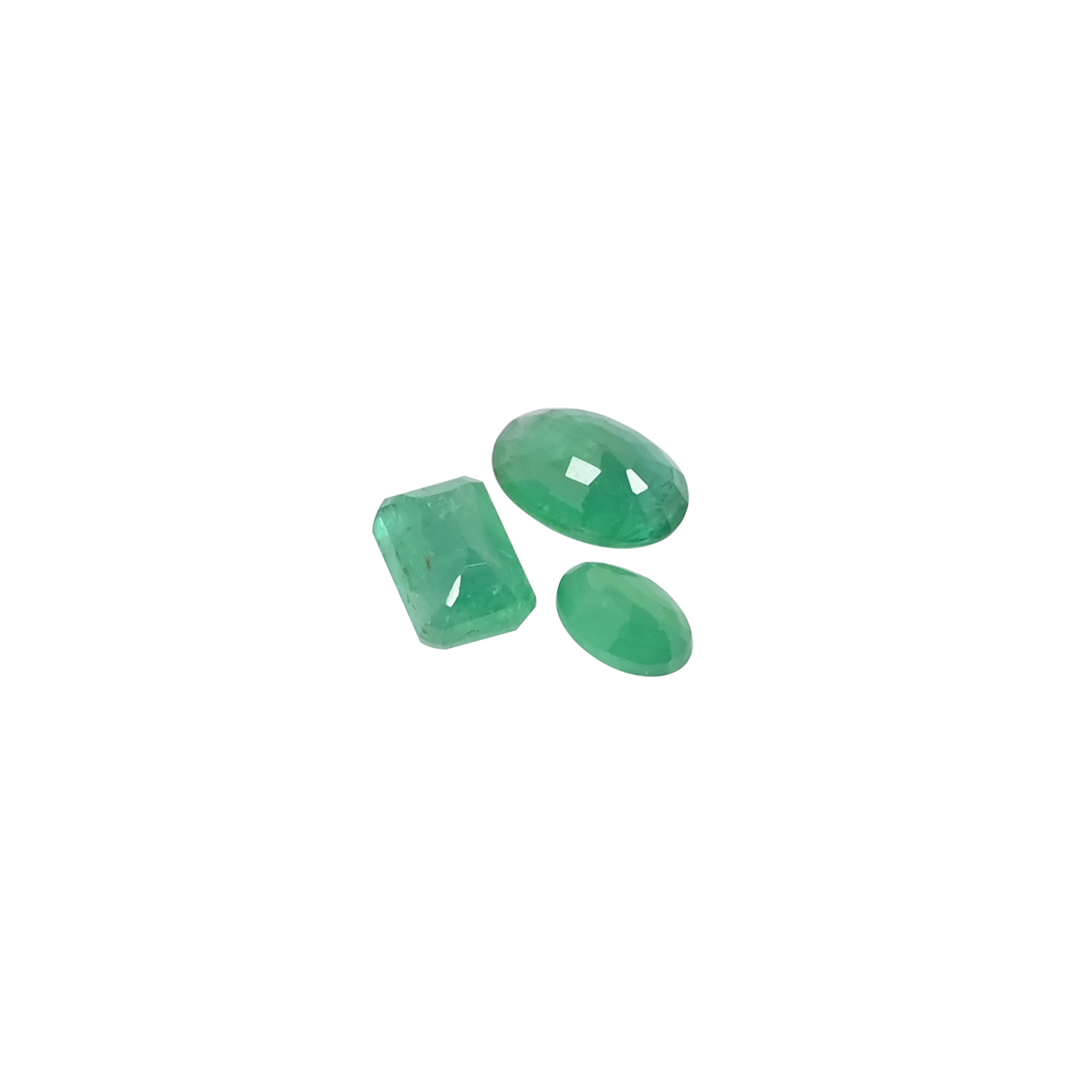 3 Pc Natural Zambia Emerald lot 6x4 mm to 8x6 mm Loose Gemstone 515cts Mix Shape Lot For Jewelry Making Stone