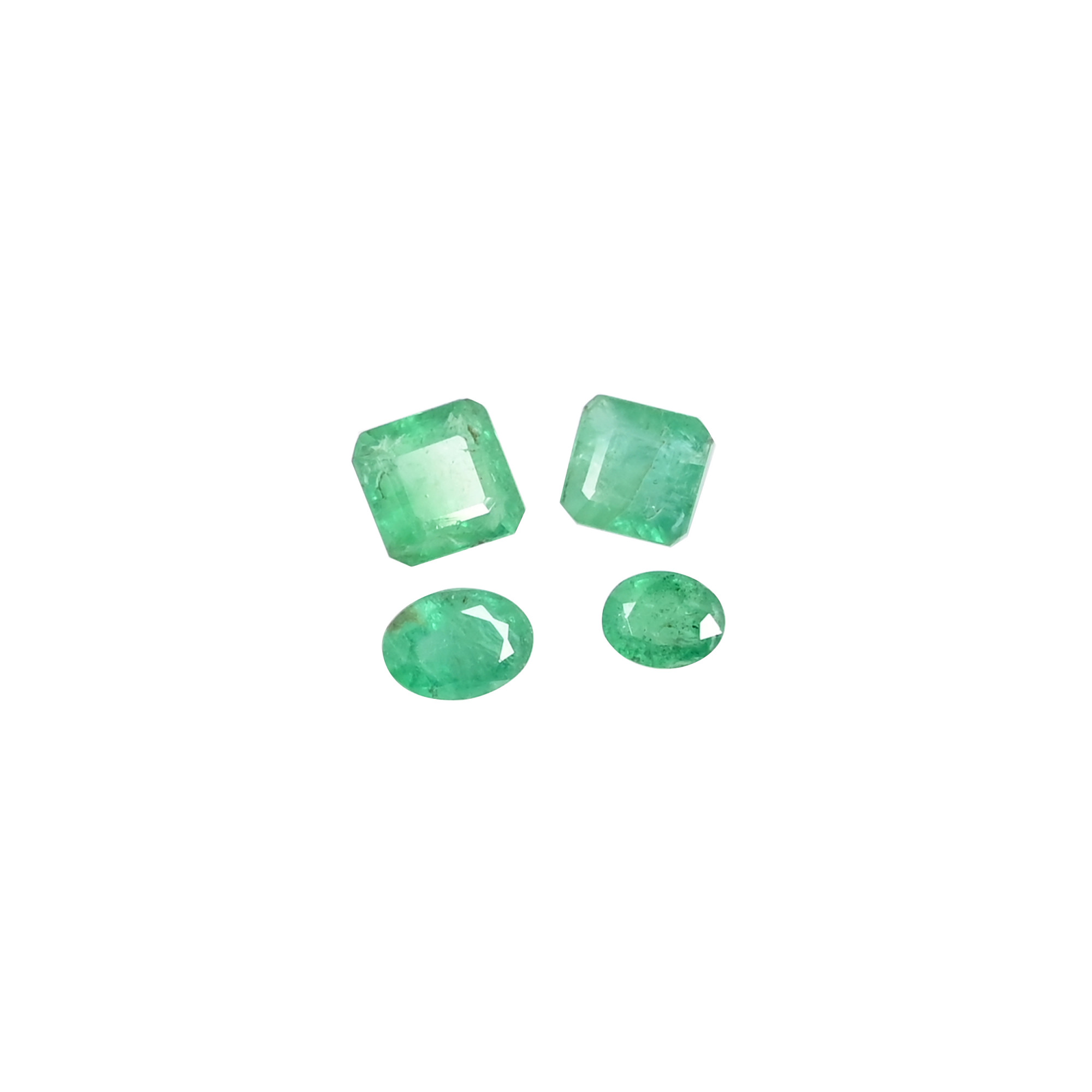 4 Pc Lot Natural Zambia Emerald 6x4mm to 7x7mm Loose Gemstone 500 cts Mix Shape Lot For Jewelry Making Stone
