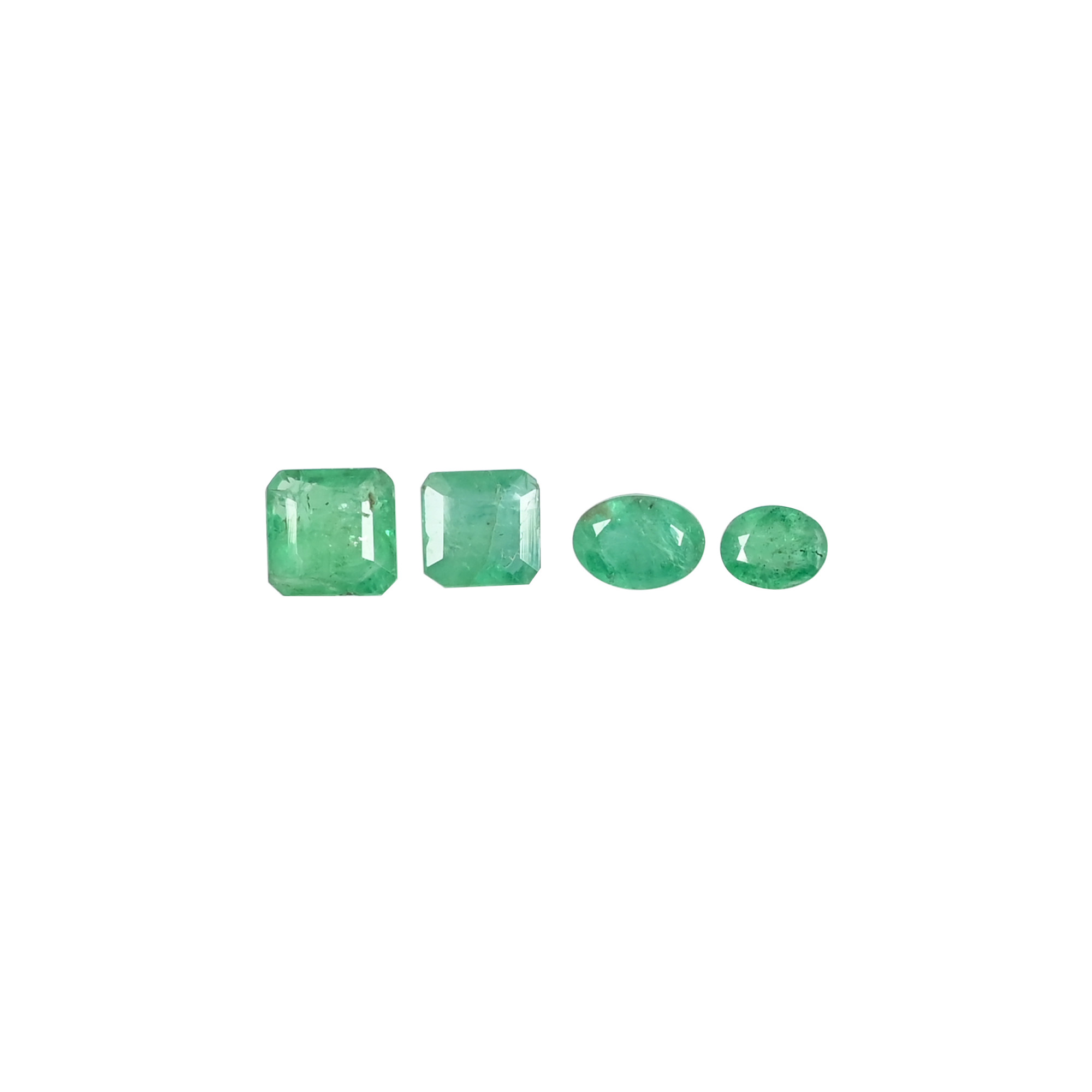 4 Pc Lot Natural Zambia Emerald 6x4mm to 7x7mm Loose Gemstone 500 cts Mix Shape Lot For Jewelry Making Stone