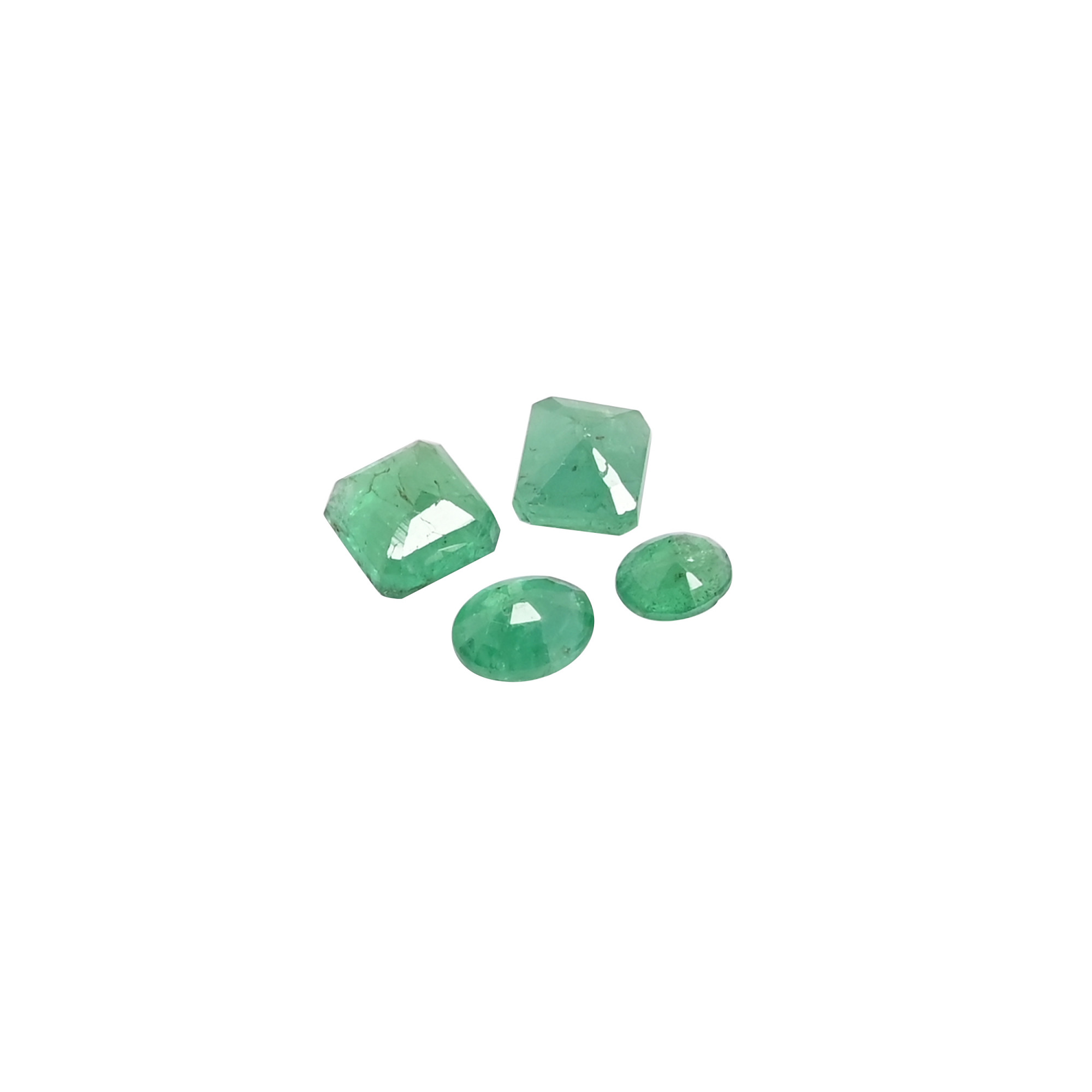 4 Pc Lot Natural Zambia Emerald 6x4mm to 7x7mm Loose Gemstone 500 cts Mix Shape Lot For Jewelry Making Stone