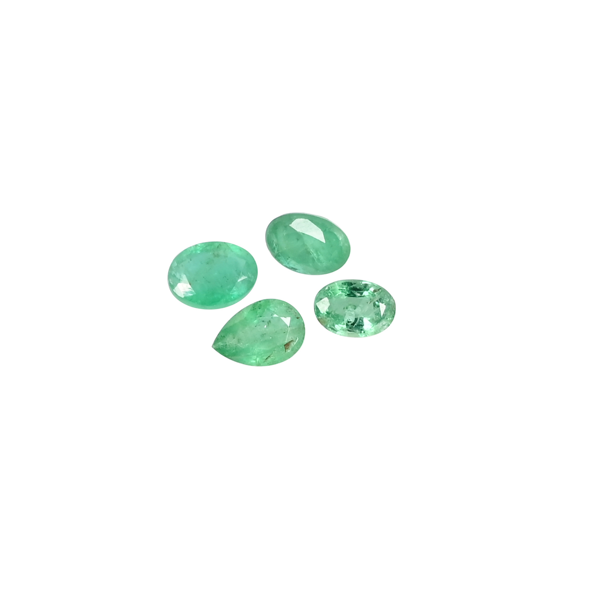4 Pc Emerald Lot Natural Zambia Emerald 7x5 mm to 8x6 mm Loose Gemstone 500 cts Mix Shape Oval Pear Cut Lot For Jewelry Making