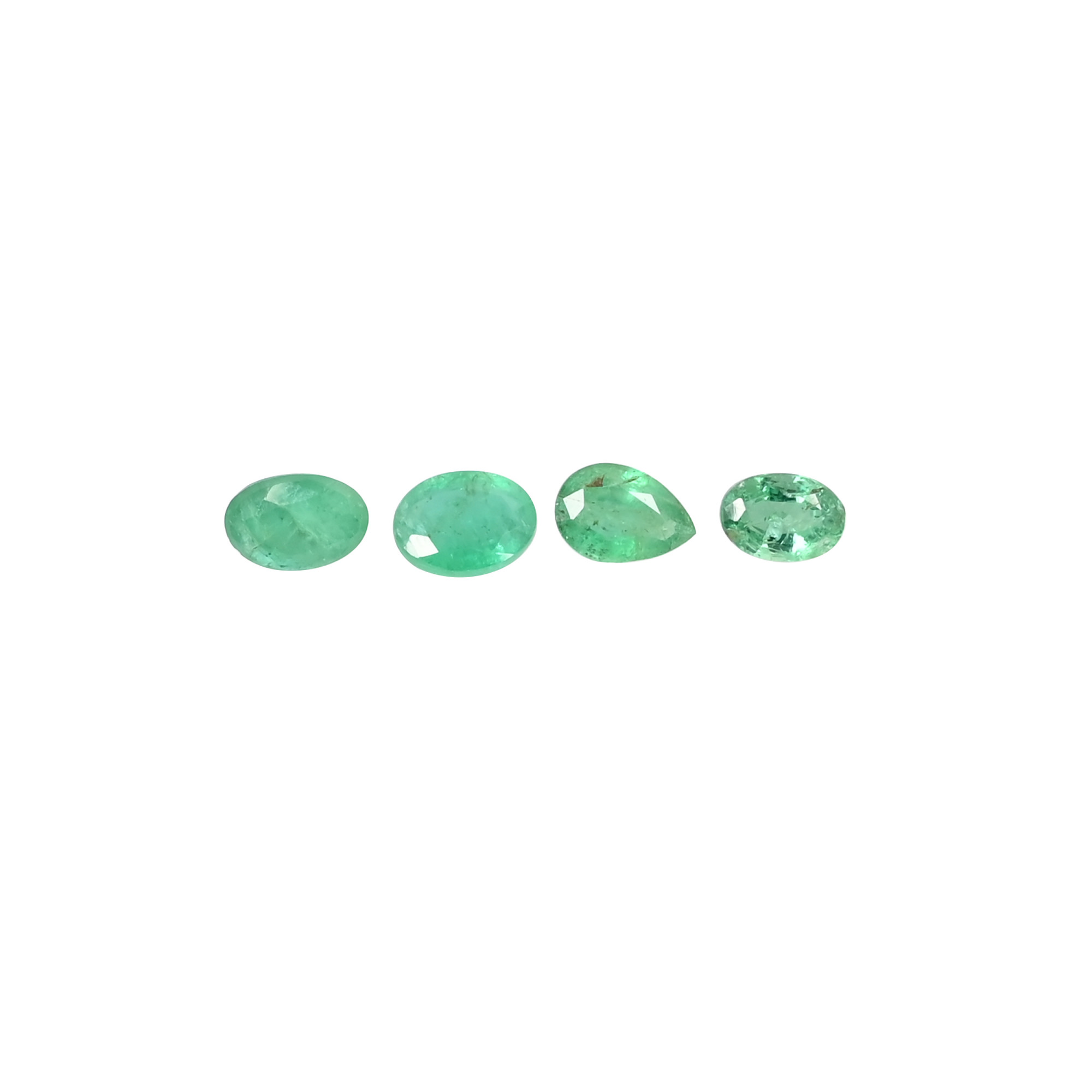 4 Pc Emerald Lot Natural Zambia Emerald 7x5 mm to 8x6 mm Loose Gemstone 500 cts Mix Shape Oval Pear Cut Lot For Jewelry Making