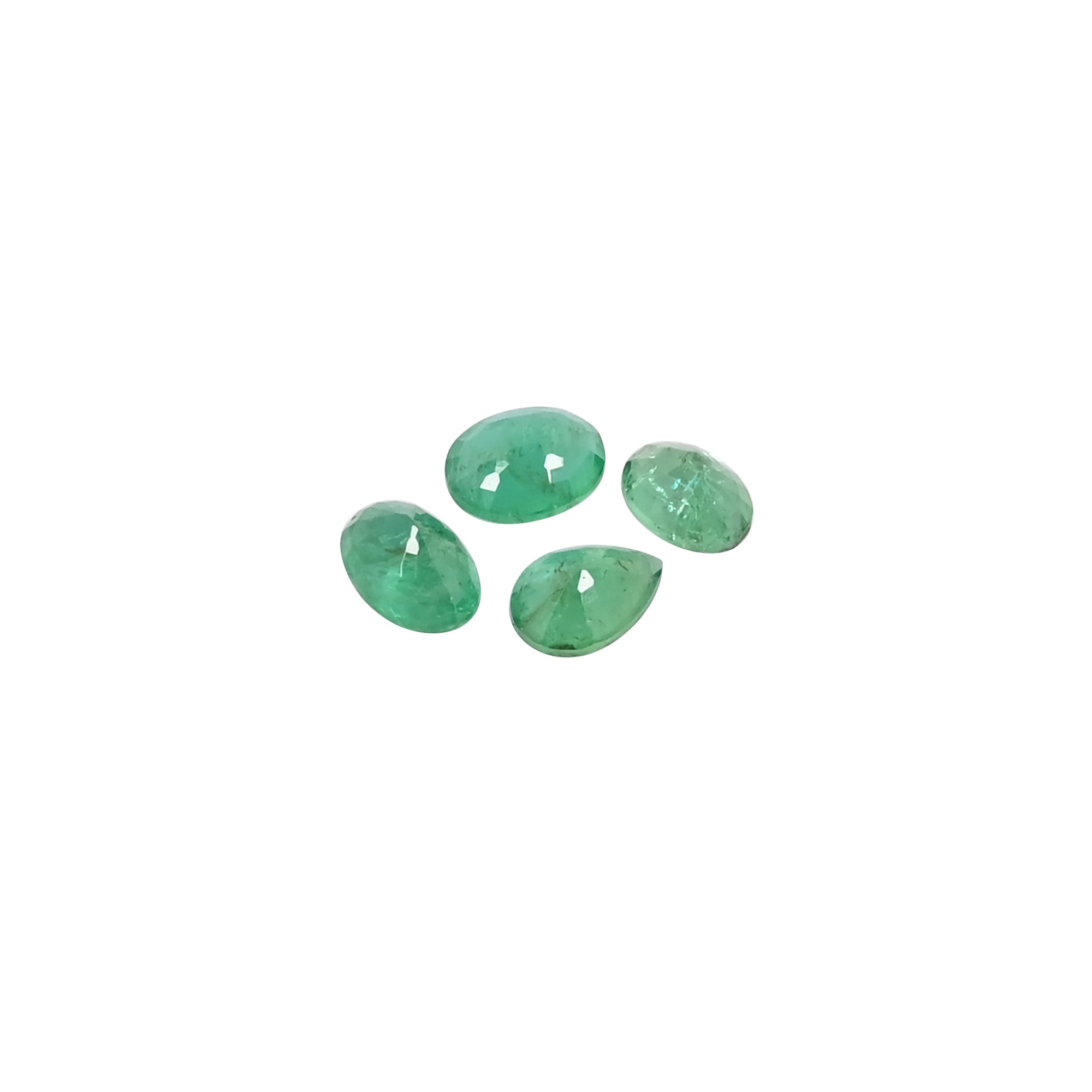 4 Pc Emerald Lot Natural Zambia Emerald 7x5 mm to 8x6 mm Loose Gemstone 500 cts Mix Shape Oval Pear Cut Lot For Jewelry Making