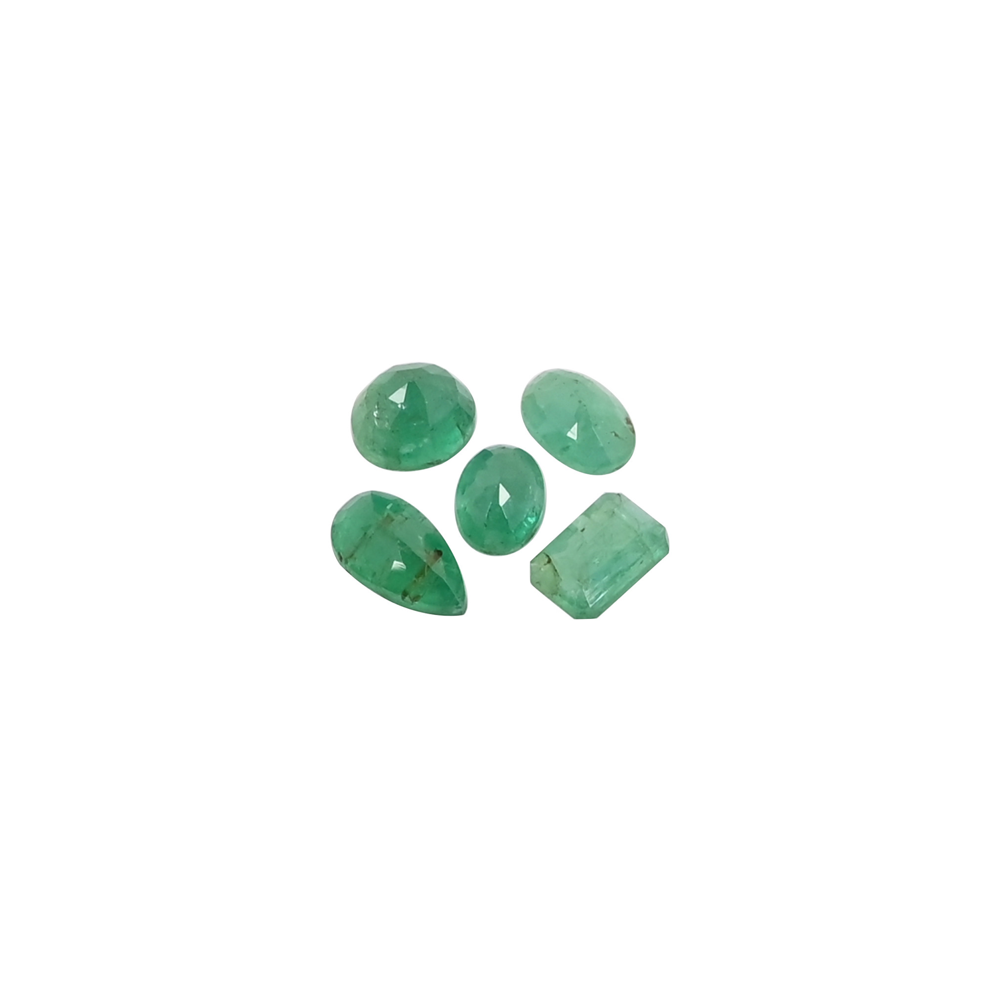 5 Pc Natural Zambia Emerald lot 6x5 mm to 9x5mm Loose Gemstone 500 cts Mix Shape Lot For Ring Earring Jewelry Making Stone