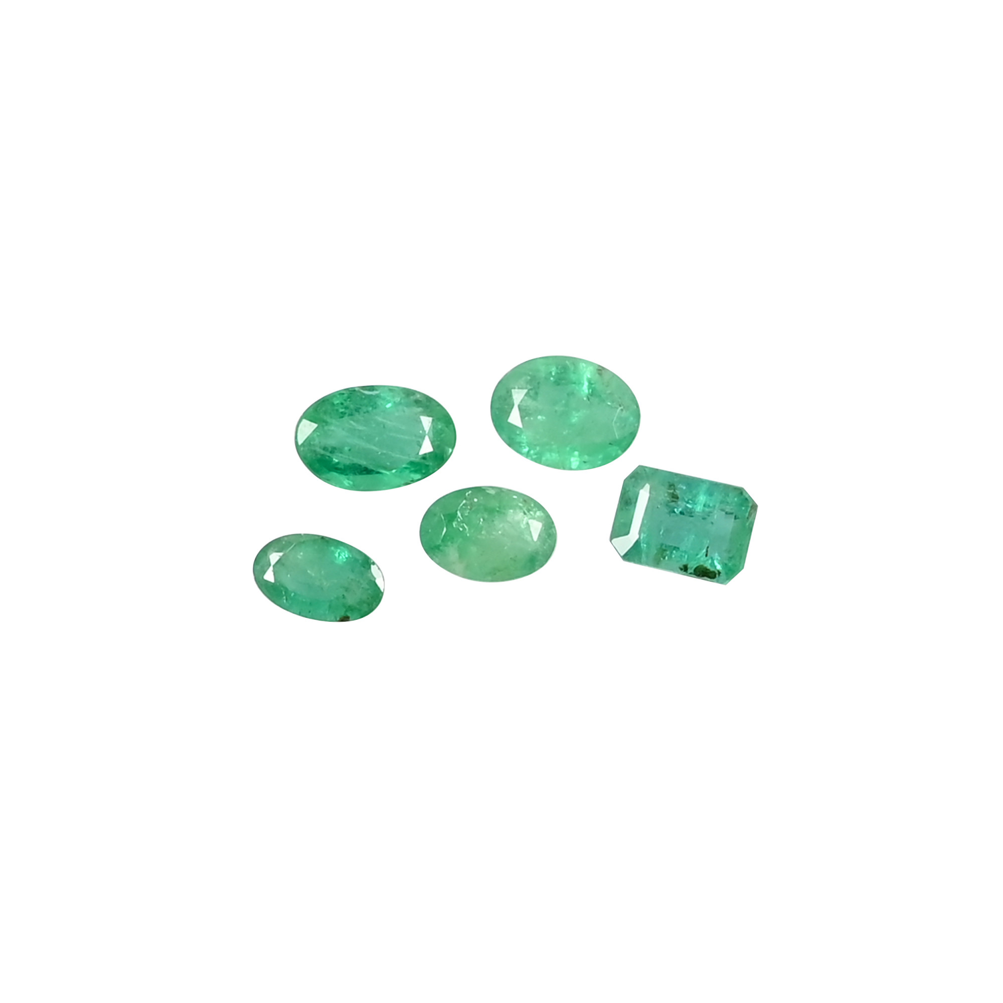 5 Pc Natural Zambia Emerald lot 6x5 mm to 9x5mm Loose Gemstone 500 cts Mix Shape Lot For Ring Earring Jewelry Making Stone