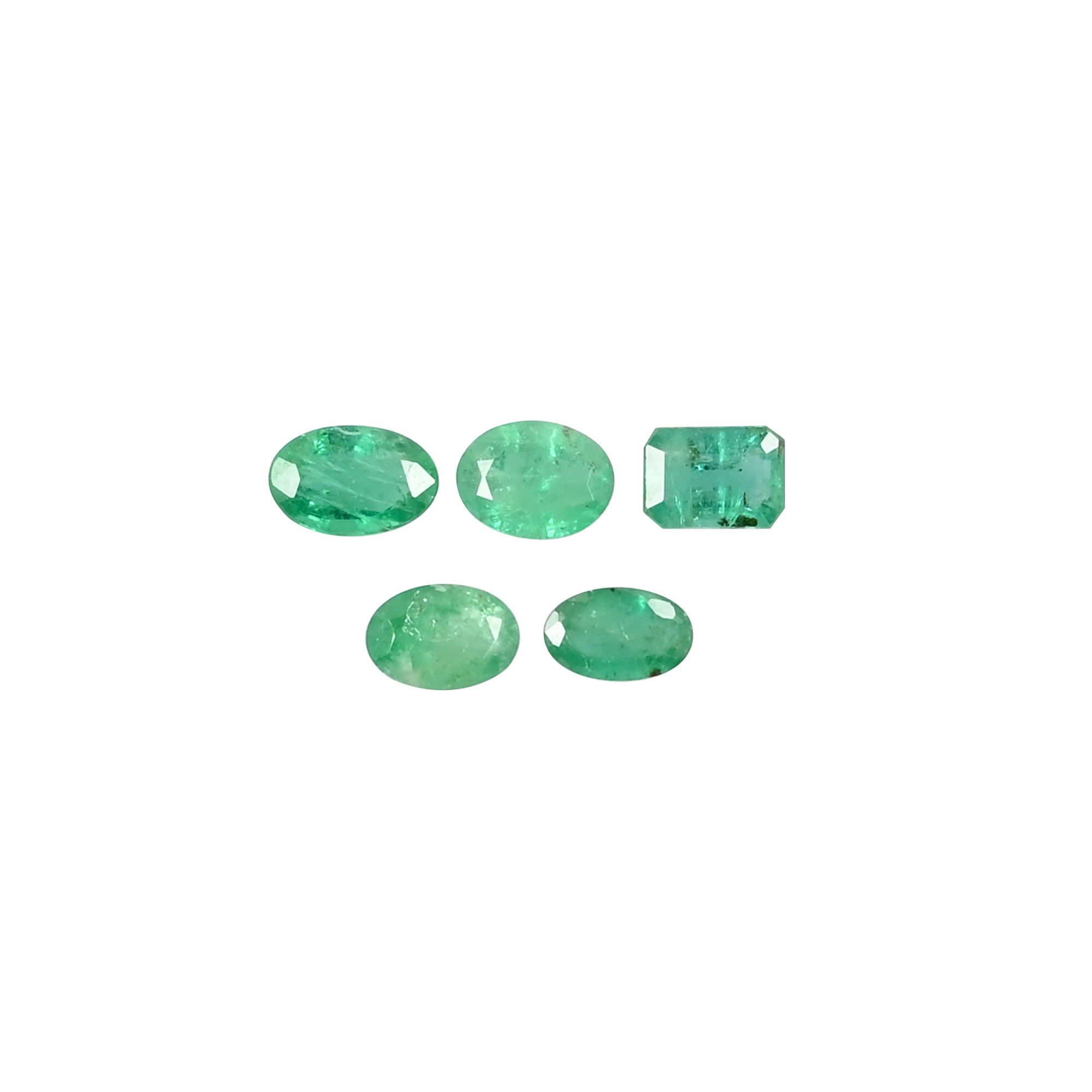 5 Pc Natural Zambia Emerald lot 6x5 mm to 9x5mm Loose Gemstone 500 cts Mix Shape Lot For Ring Earring Jewelry Making Stone