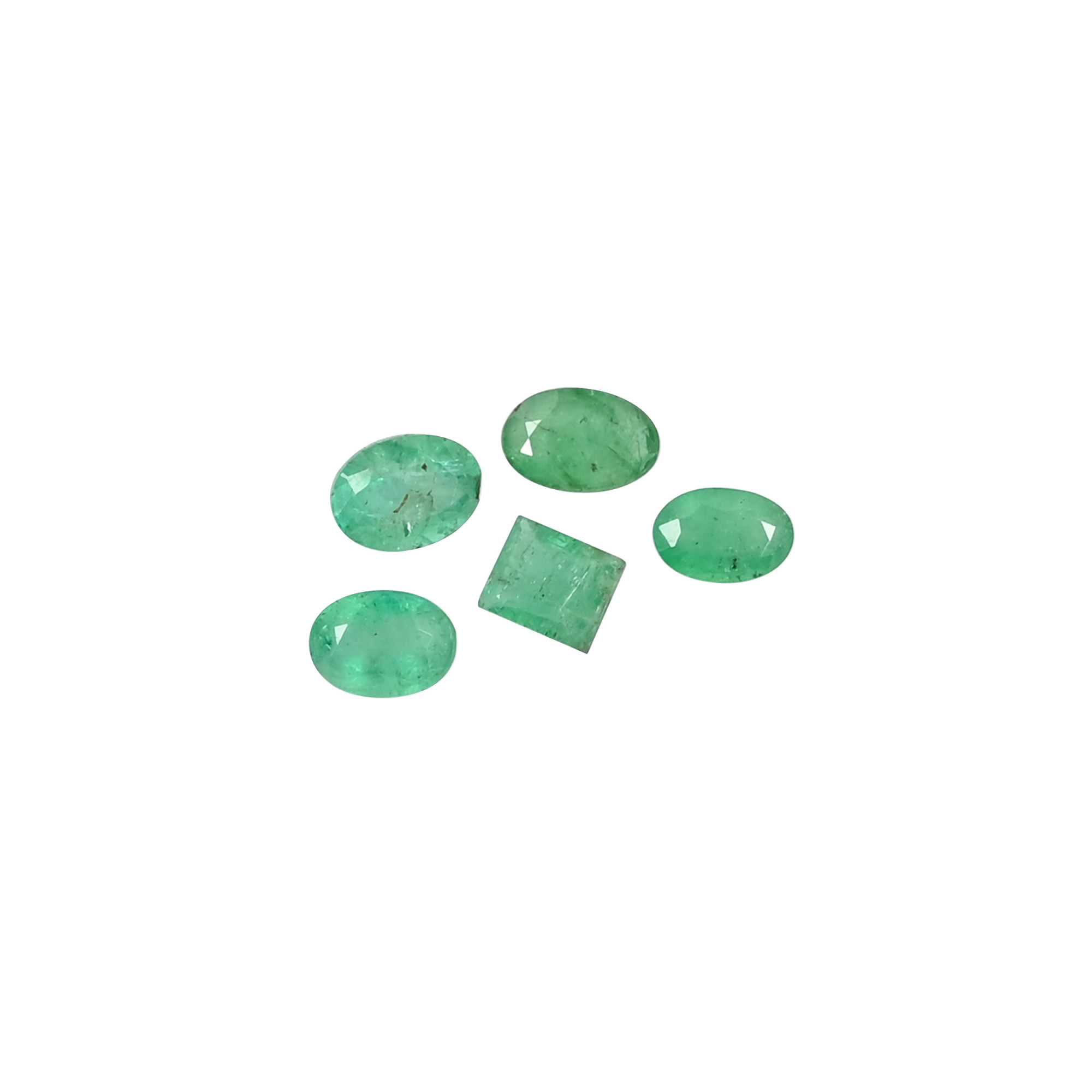 5 Pc Natural Zambia Emerald lot 5x6 mm to 8x5mm Loose Gemstone 520 cts Mix Shape Lot For Jewelry Making