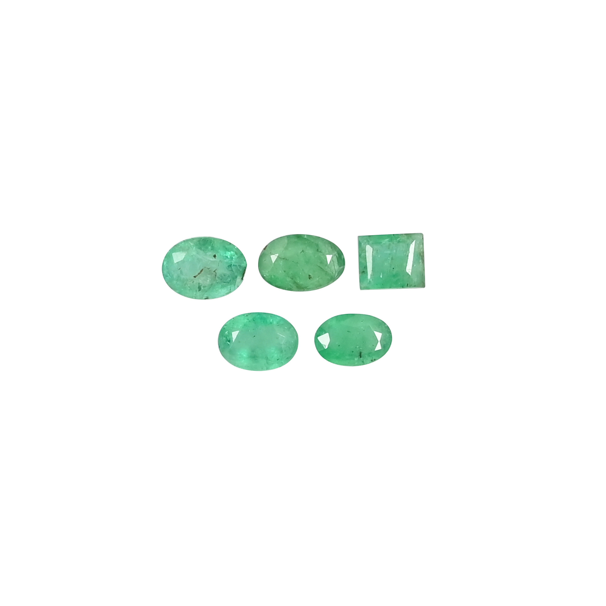 5 Pc Natural Zambia Emerald lot 5x6 mm to 8x5mm Loose Gemstone 520 cts Mix Shape Lot For Jewelry Making