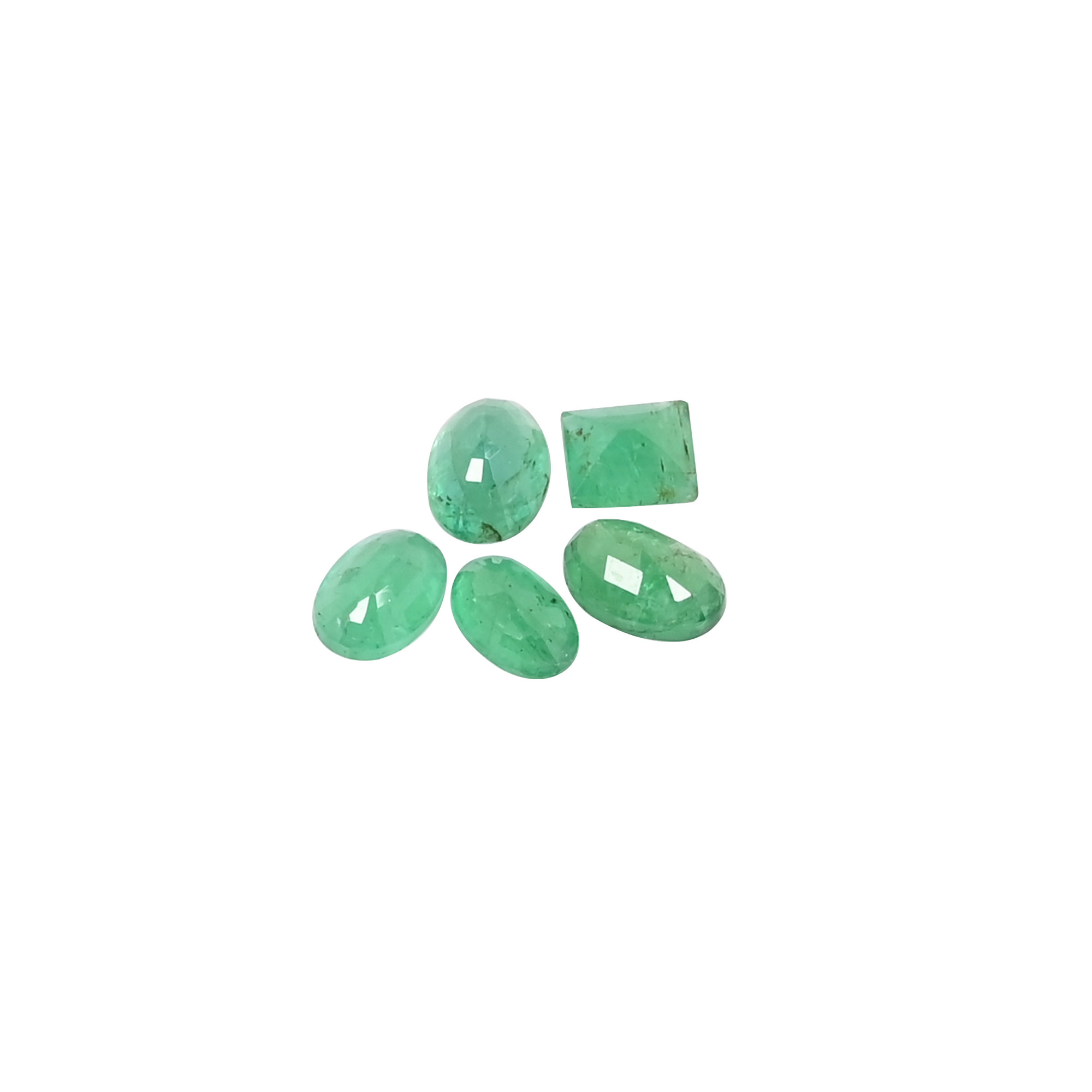 5 Pc Natural Zambia Emerald lot 5x6 mm to 8x5mm Loose Gemstone 520 cts Mix Shape Lot For Jewelry Making