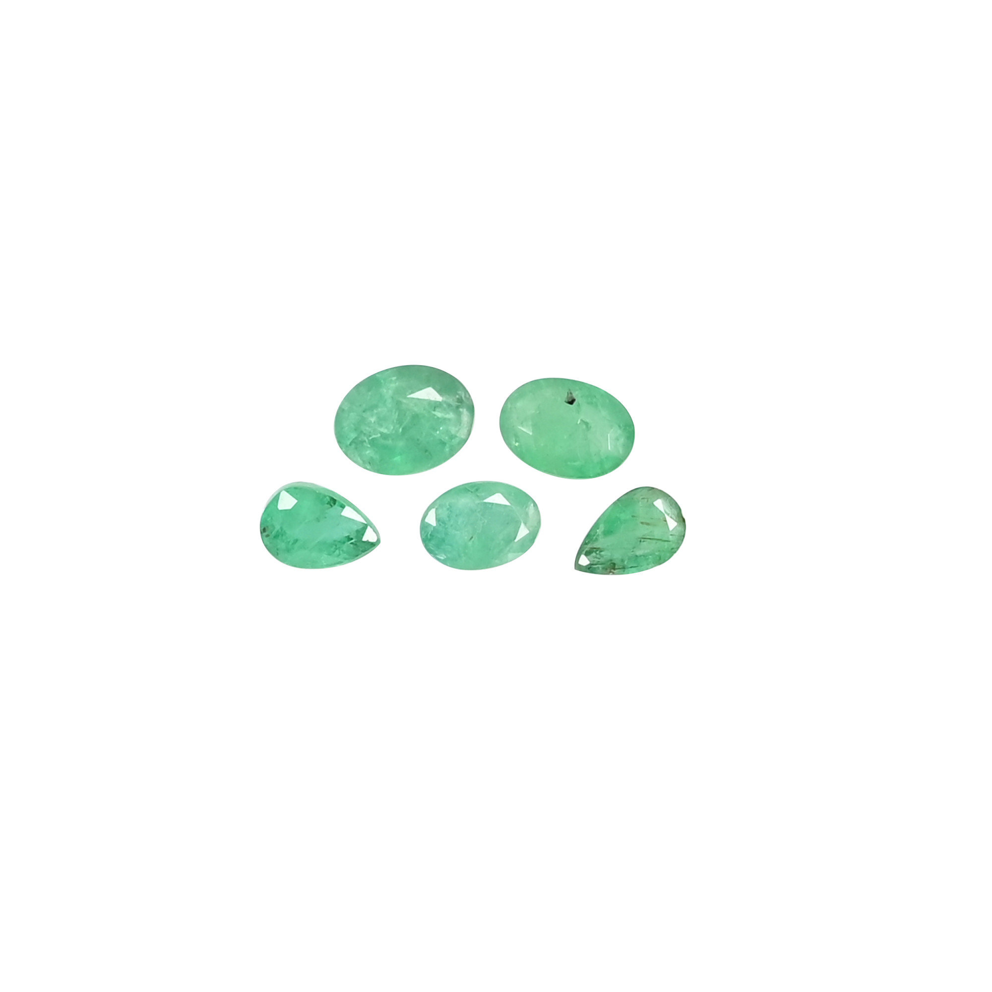 5 Pc Natural Zambia Emerald 7x4mm to 8x6mm Loose Gemstone 502 cts Mix Shape Lot For Jewelry Making Stone