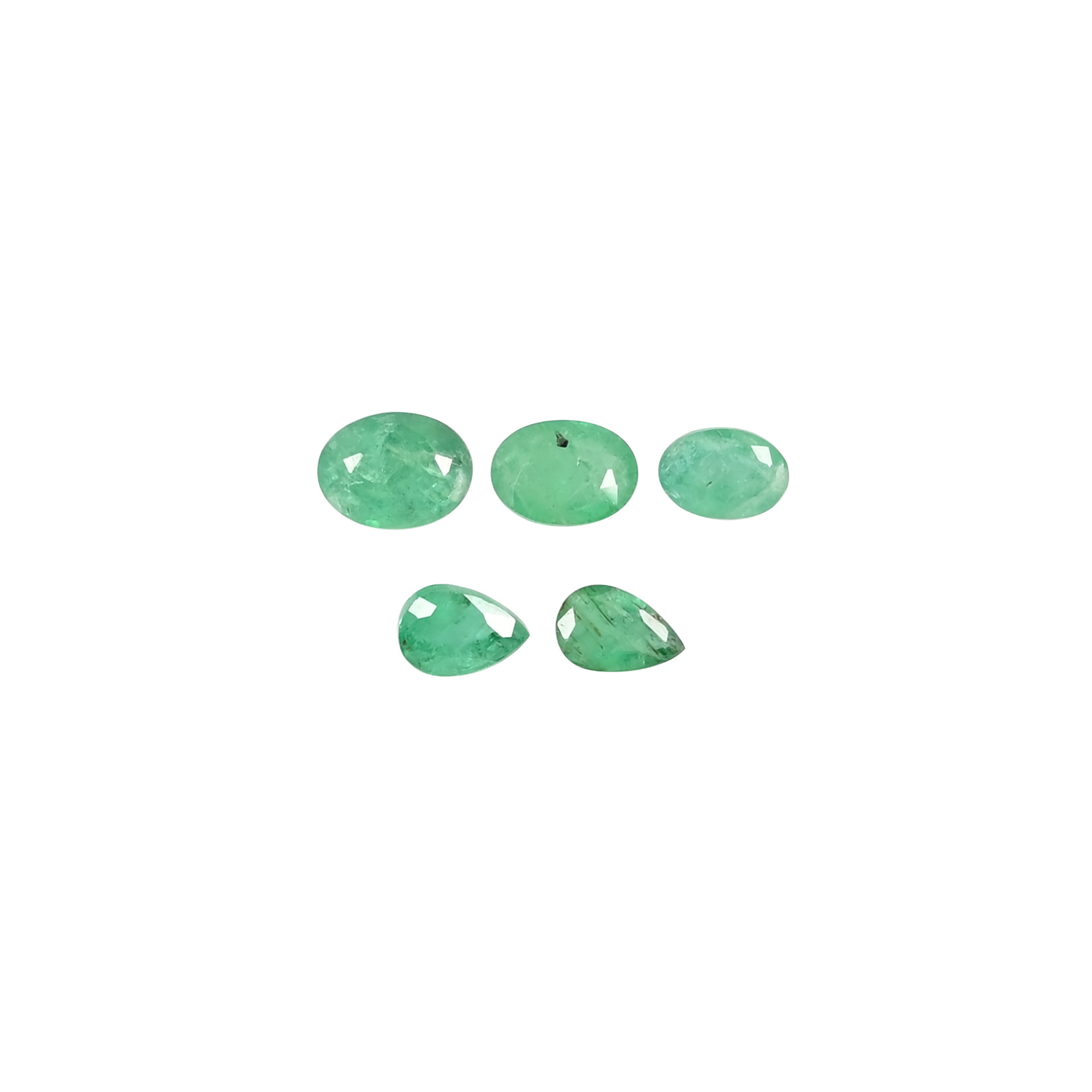 5 Pc Natural Zambia Emerald 7x4mm to 8x6mm Loose Gemstone 502 cts Mix Shape Lot For Jewelry Making Stone