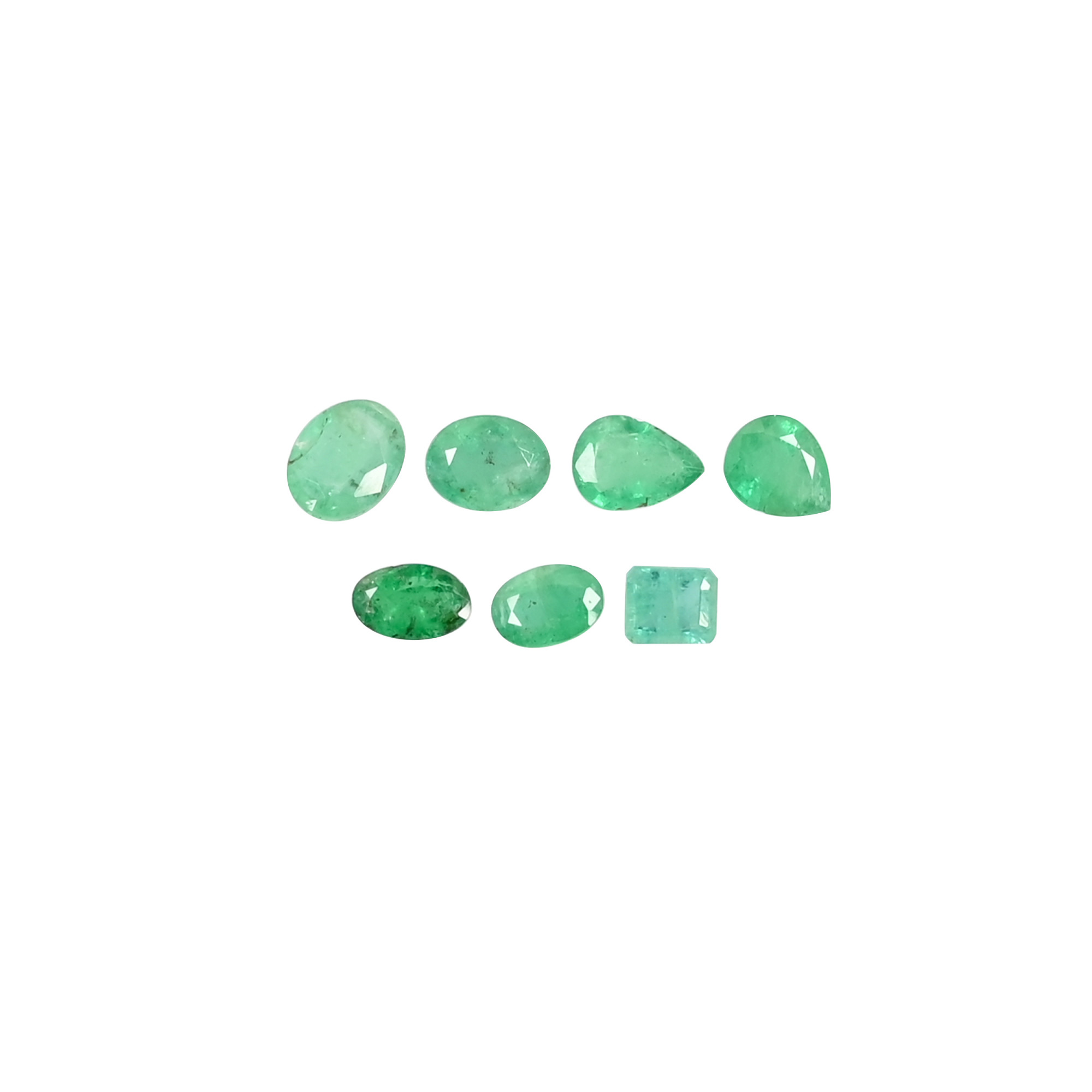 7 Pcs Wholesale Lot Natural Zambia Emerald 4x5mm to 6x7mm Loose Gemstone 505 cts Mix Shape Lot For Jewelry Making