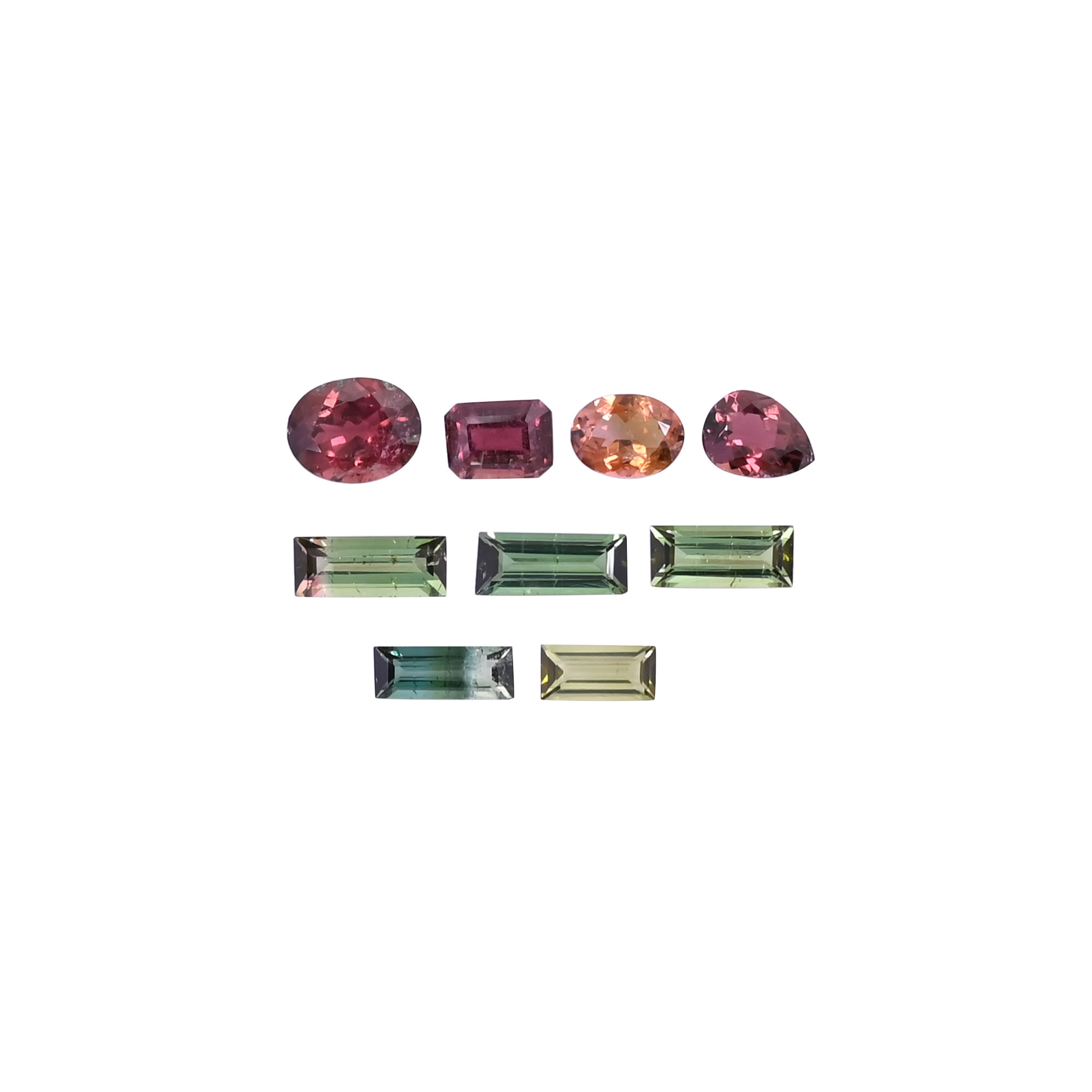 9 Pcs Wholesale Lot Natural Multi Tourmaline lot Loose Gemstone 8x6mm to 10x4mm 1005cts Mix Shape Lot Stone For Jewelry Making