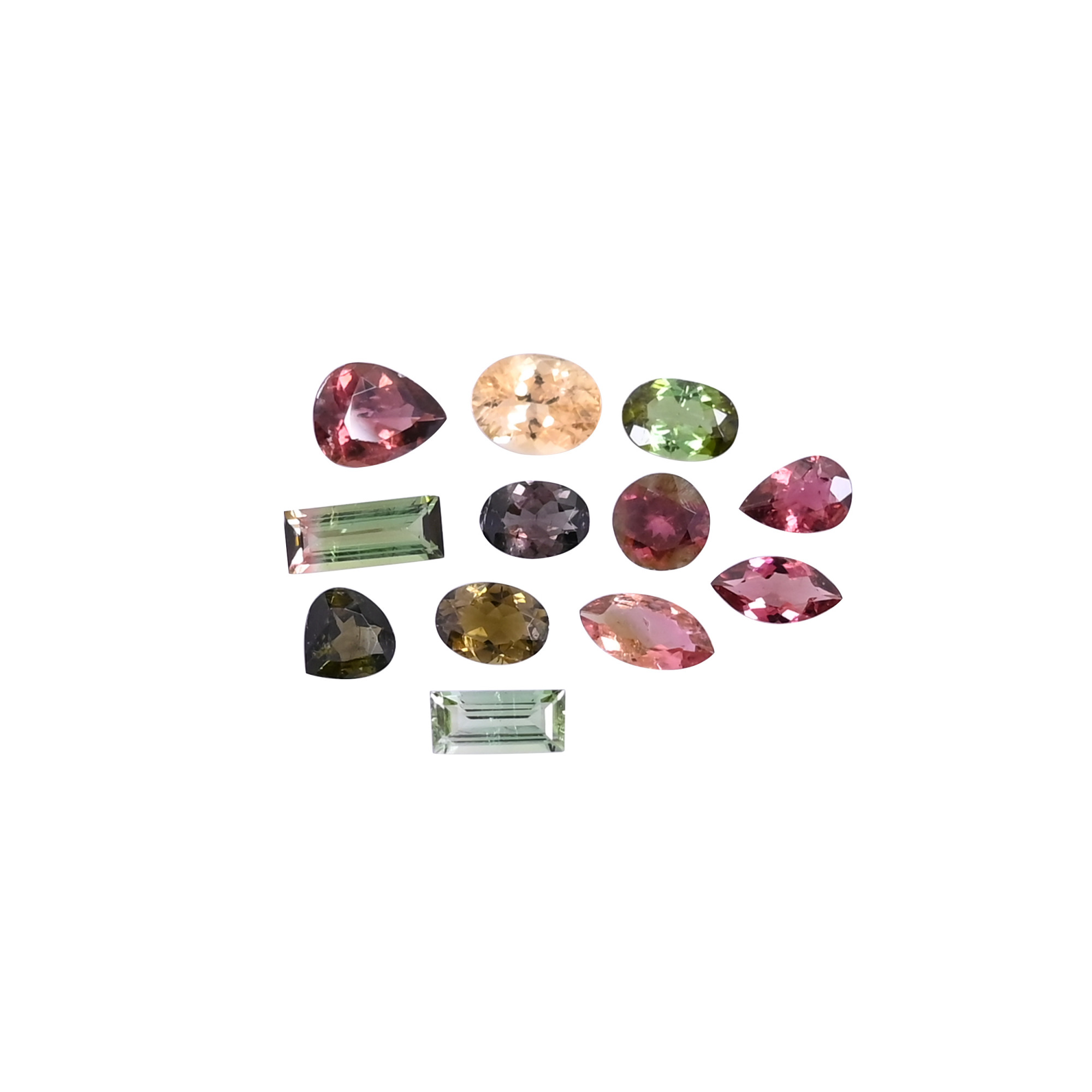 1000cts Mix Shape Lot 12 pcs Lot Natural Multi Tourmaline lot 6x6mm to 10x4mm Loose Gemstone Stone For Jewelry Making