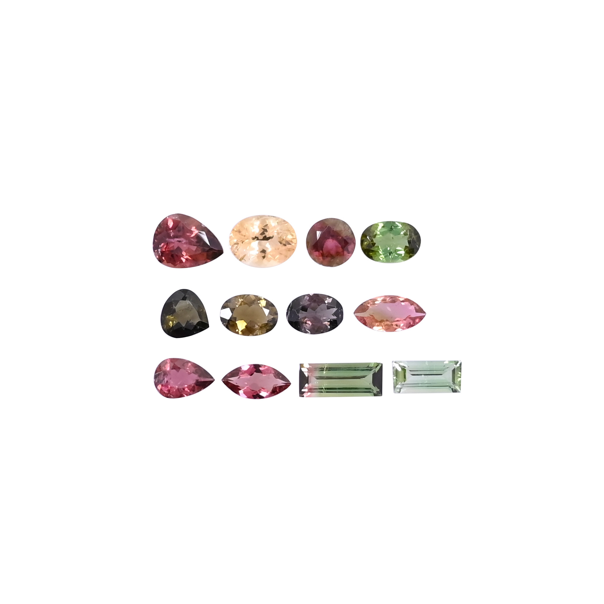 1000cts Mix Shape Lot 12 pcs Lot Natural Multi Tourmaline lot 6x6mm to 10x4mm Loose Gemstone Stone For Jewelry Making