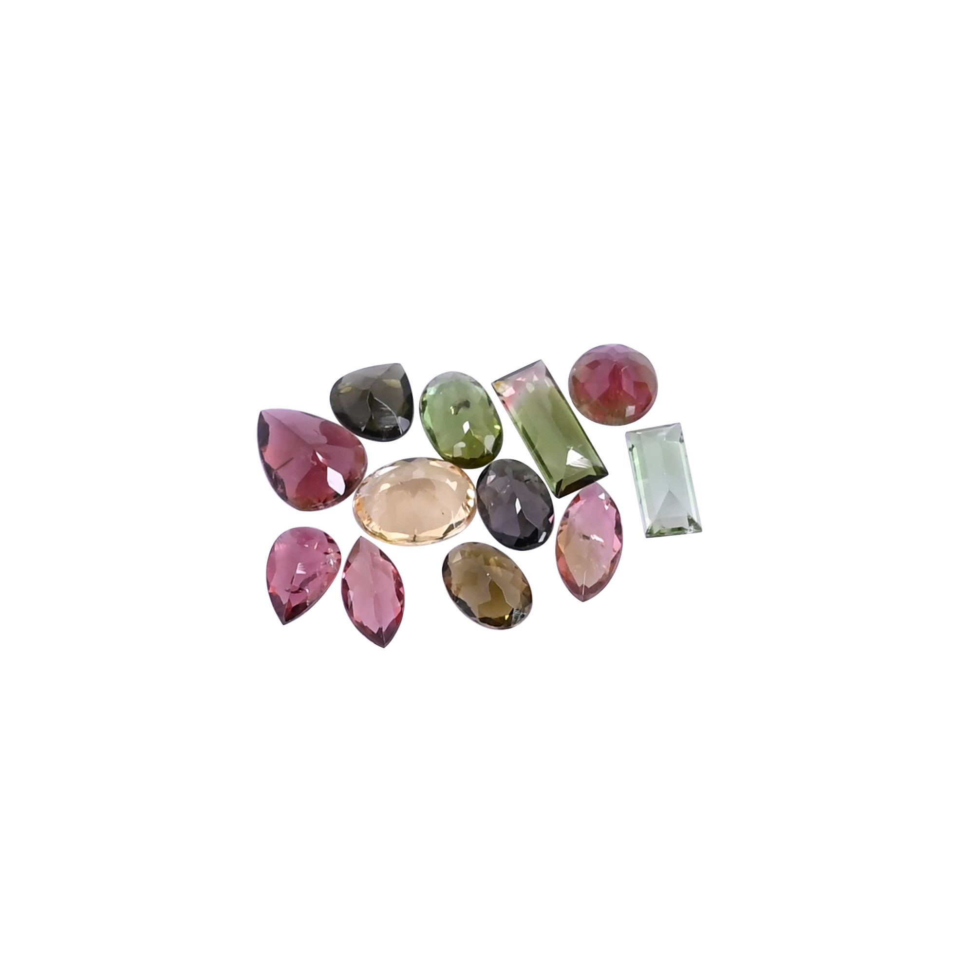 1000cts Mix Shape Lot 12 pcs Lot Natural Multi Tourmaline lot 6x6mm to 10x4mm Loose Gemstone Stone For Jewelry Making