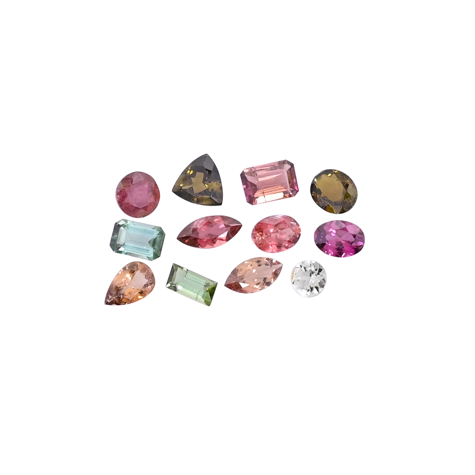 1010cts Mix Shape Lot 12 Pcs Lot Natural Multi Tourmaline lot 5x5mm to 9x4mm Loose Gemstone Stone For Jewelry Making