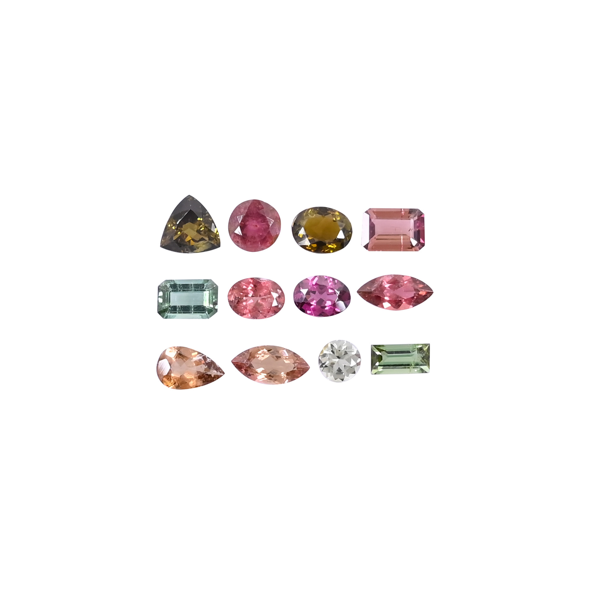 1010cts Mix Shape Lot 12 Pcs Lot Natural Multi Tourmaline lot 5x5mm to 9x4mm Loose Gemstone Stone For Jewelry Making