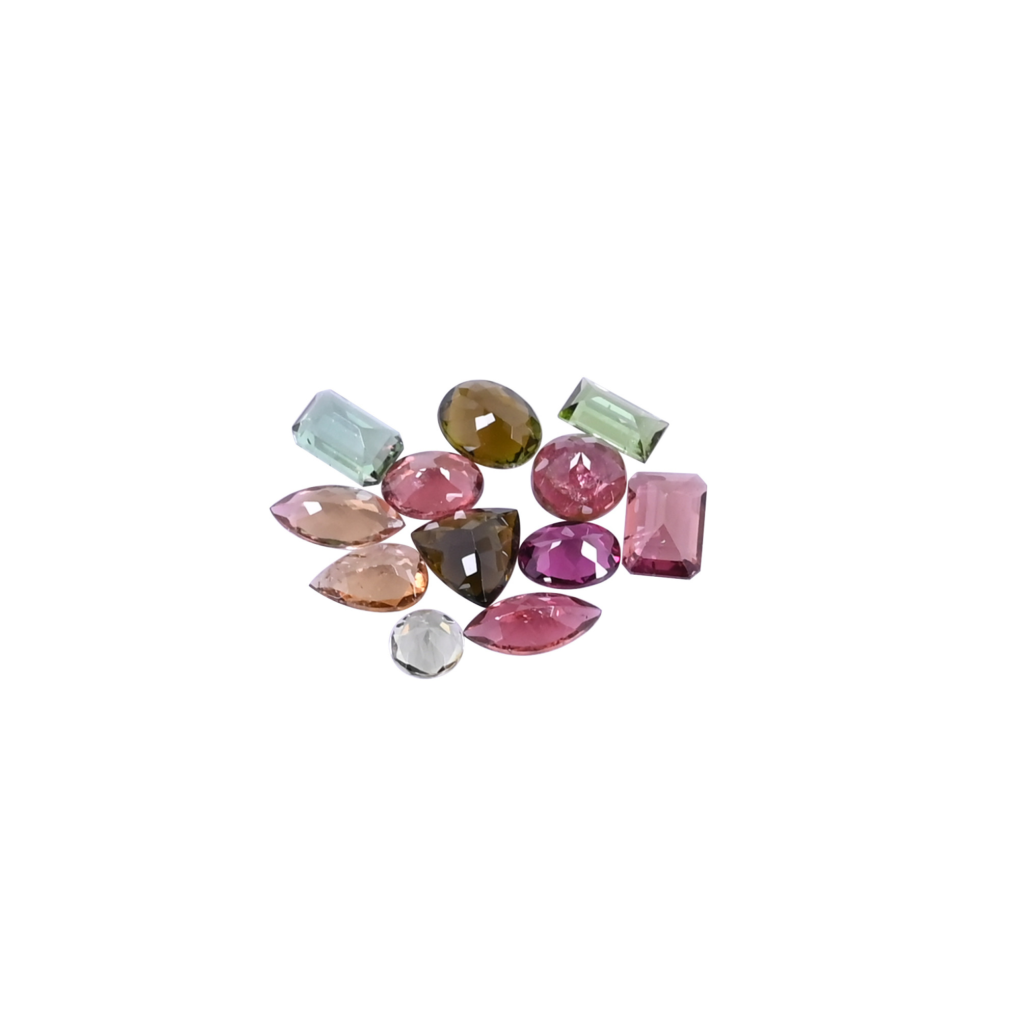 1010cts Mix Shape Lot 12 Pcs Lot Natural Multi Tourmaline lot 5x5mm to 9x4mm Loose Gemstone Stone For Jewelry Making