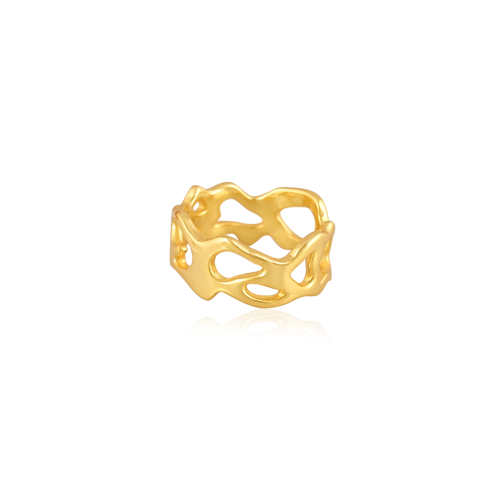 Polished Gold Plated Silver Ring  925 Silver Ring