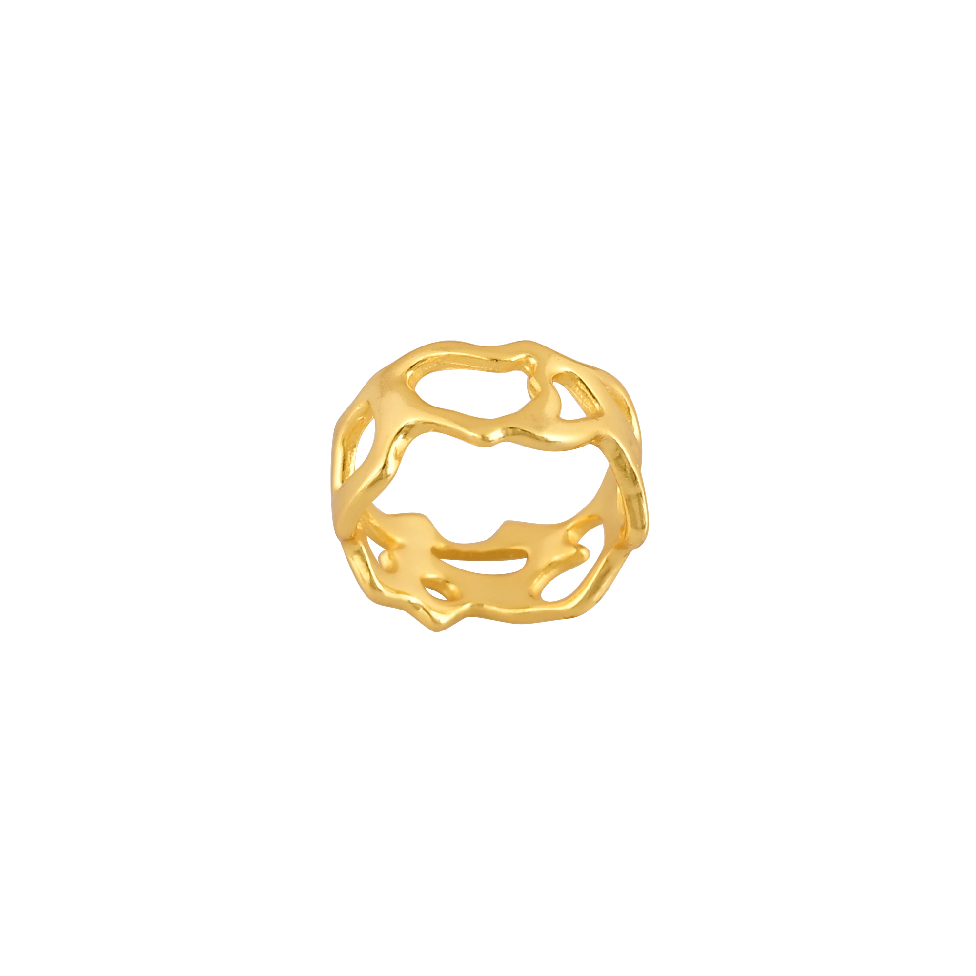 Polished Gold Plated Silver Ring 925 Silver Ring