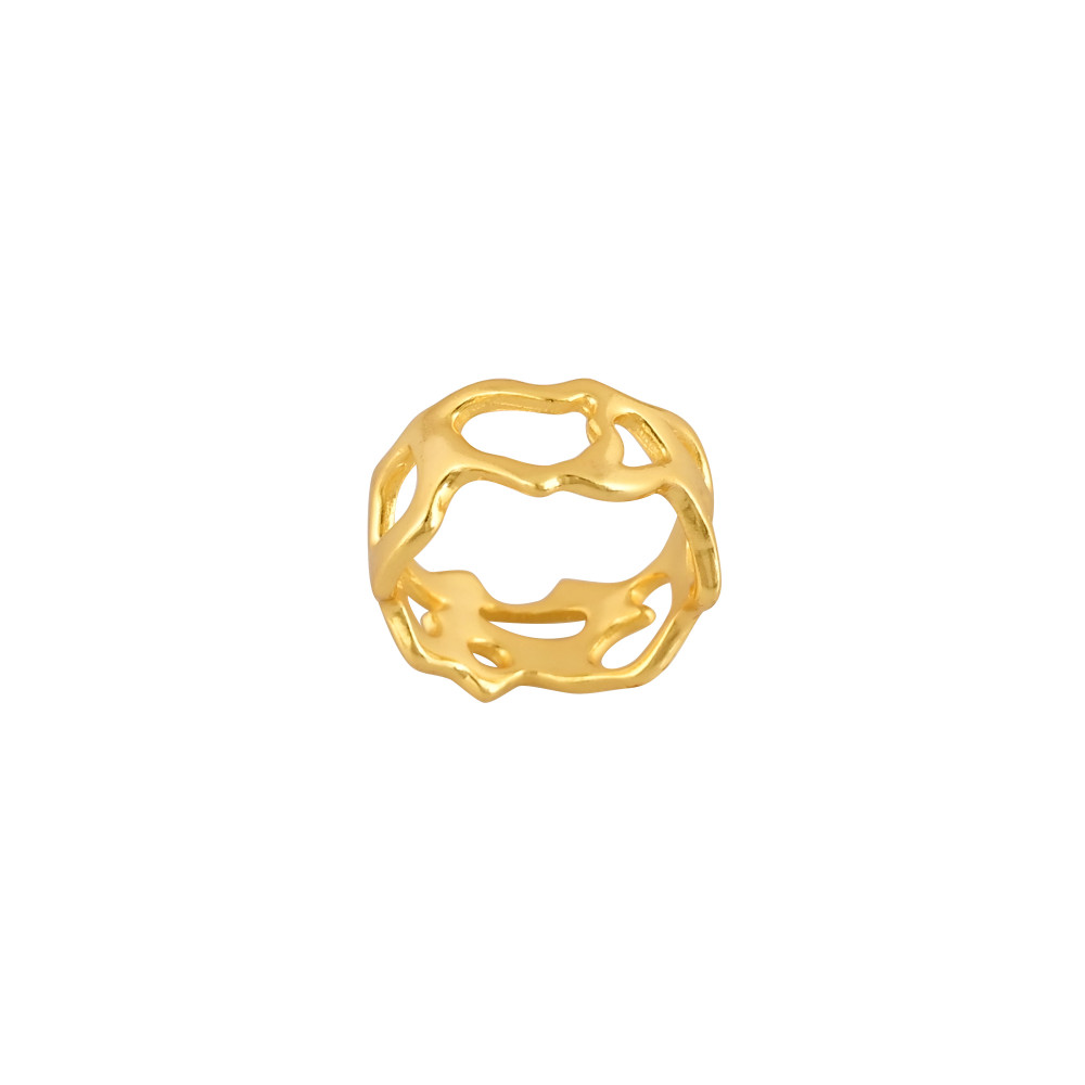 Image of Polished Gold Plated Silver Ring | 925 Silver Ring