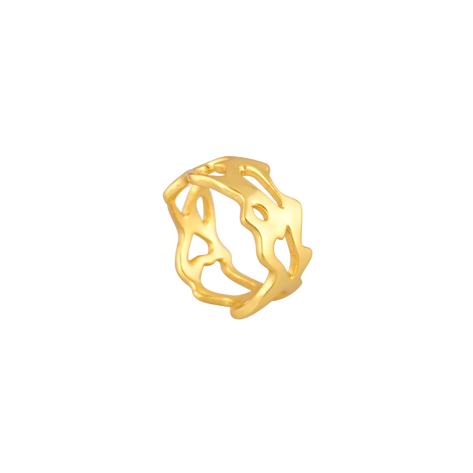 Polished Gold Plated Silver Ring 925 Silver Ring