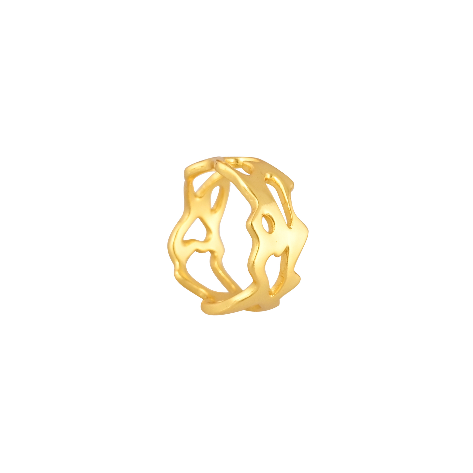 Polished Gold Plated Silver Ring 925 Silver Ring