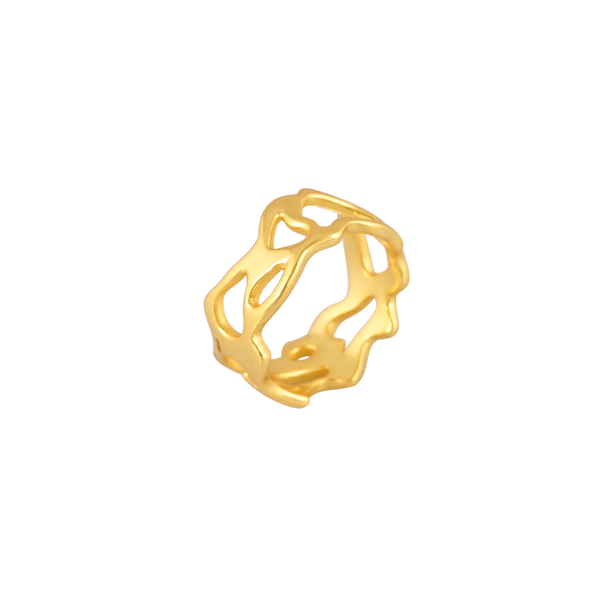 Polished Gold Plated Silver Ring  925 Silver Ring